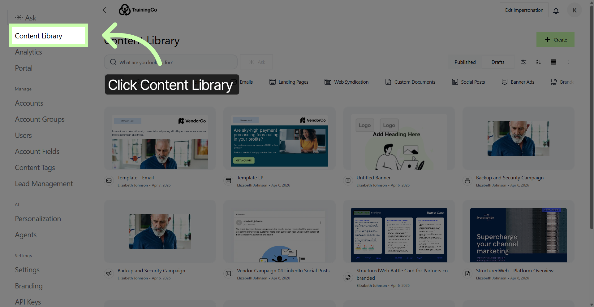 Open Content Library Section
