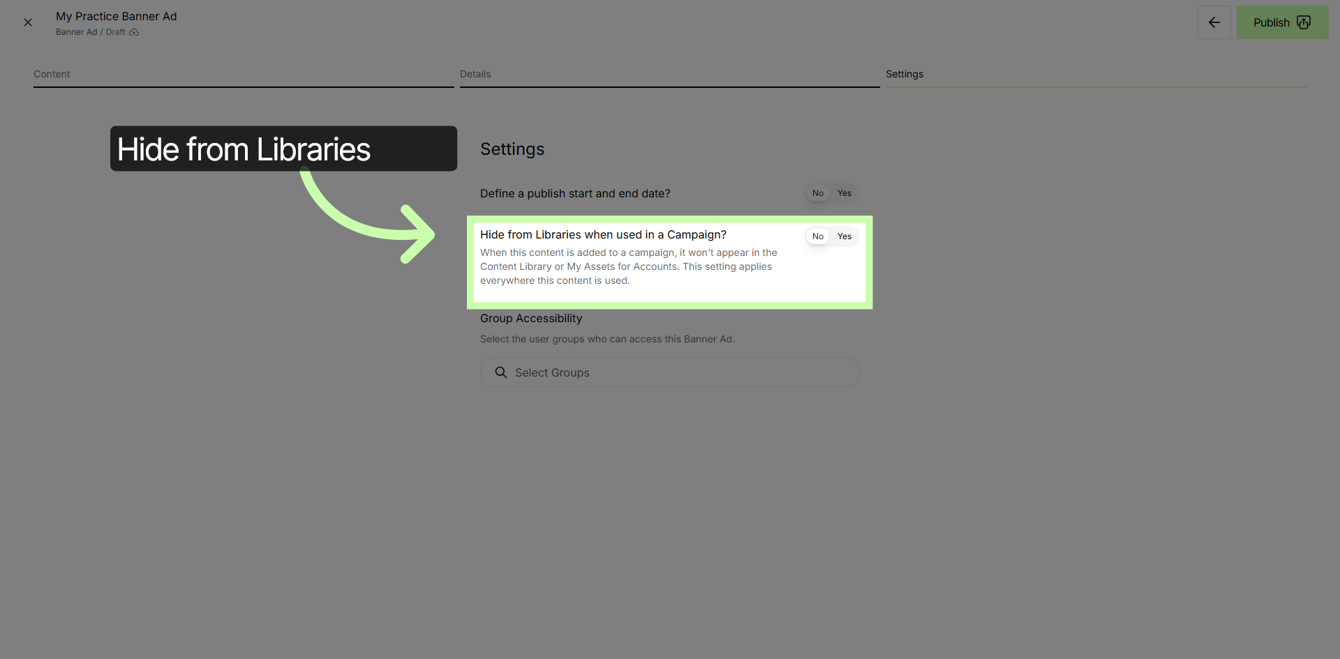 Toggle Library Visibility