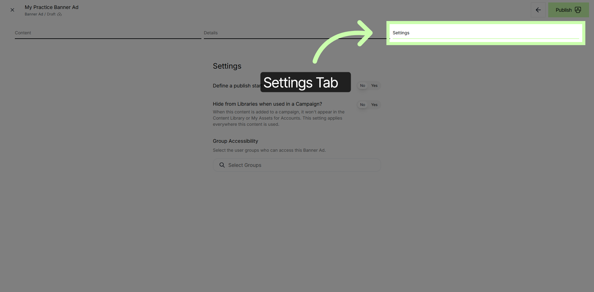 Settings Menu