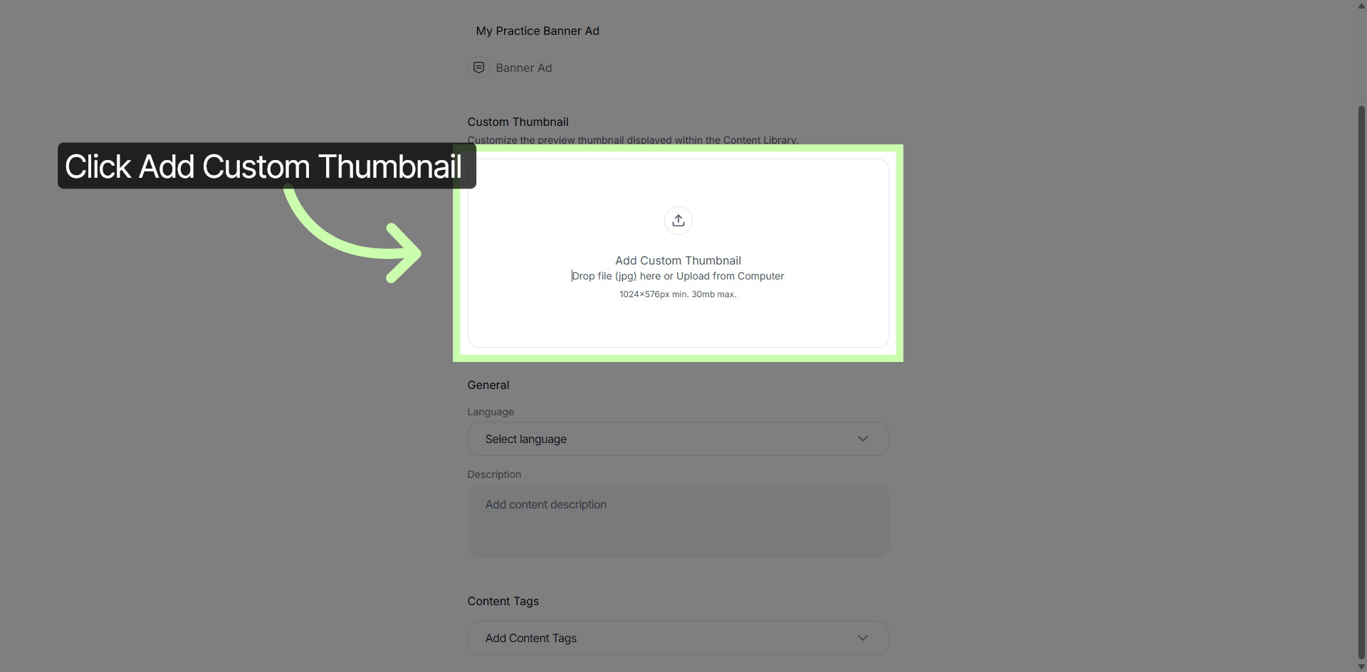 Add Custom Thumbnail