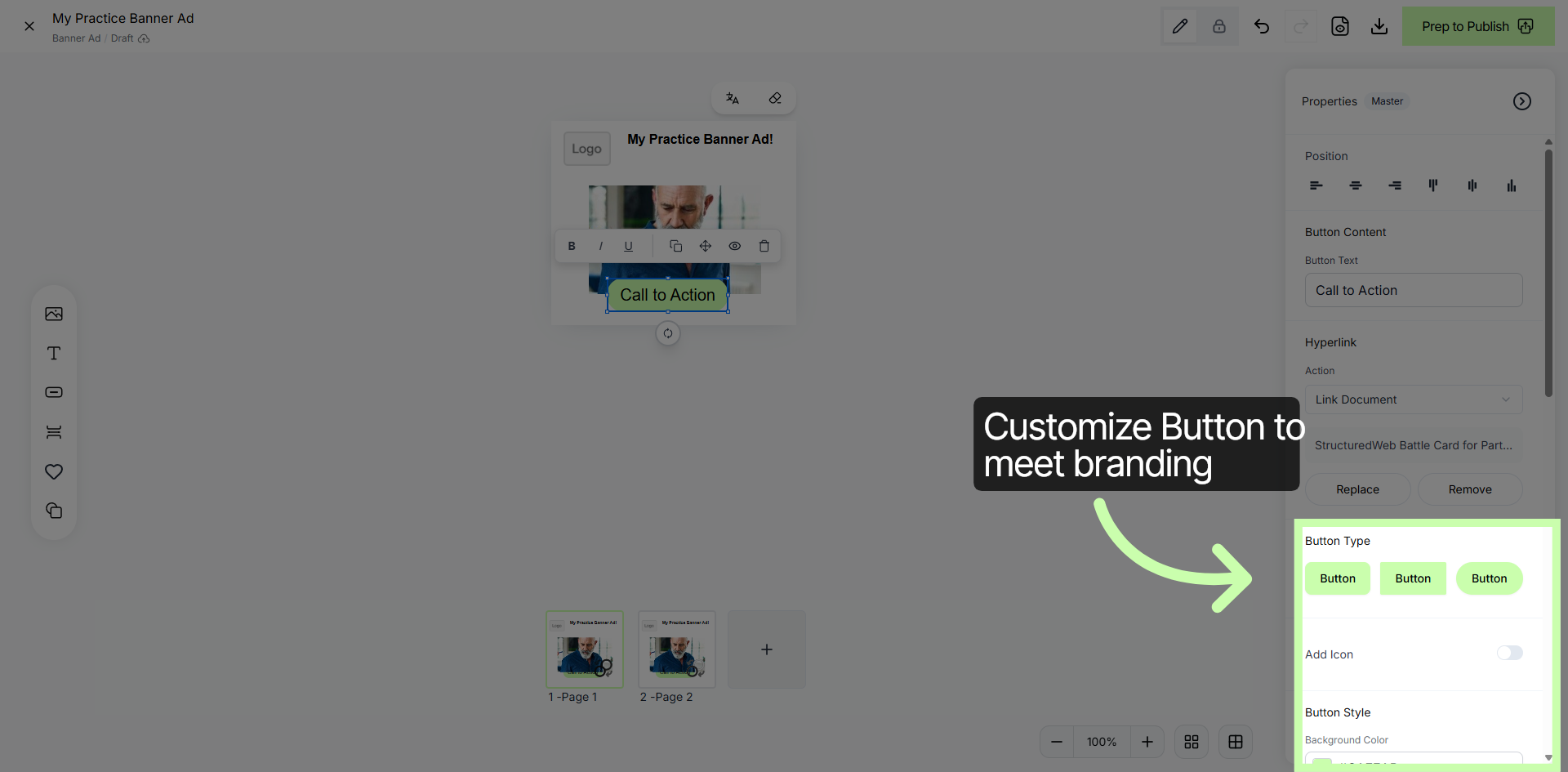 Customize Button Element Properties
