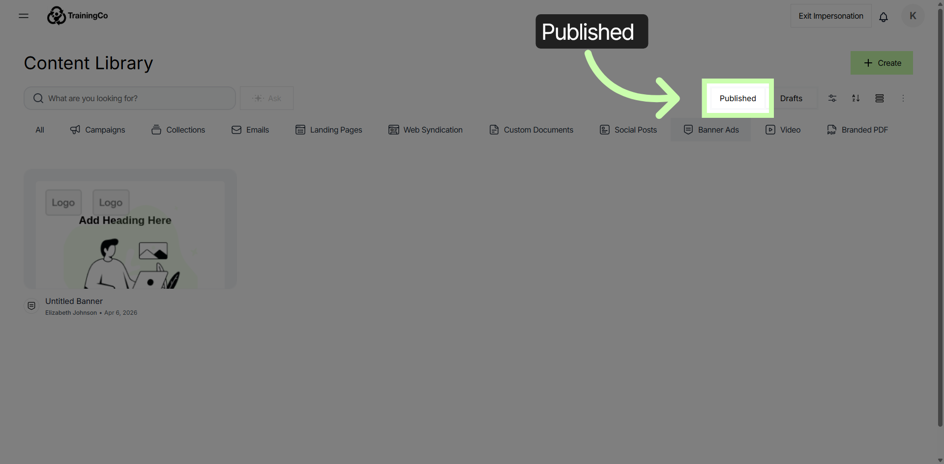 Confirm Published Status