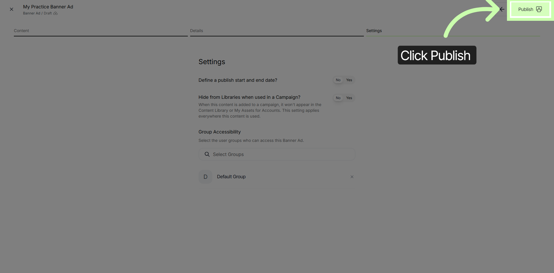 Publish Banner
