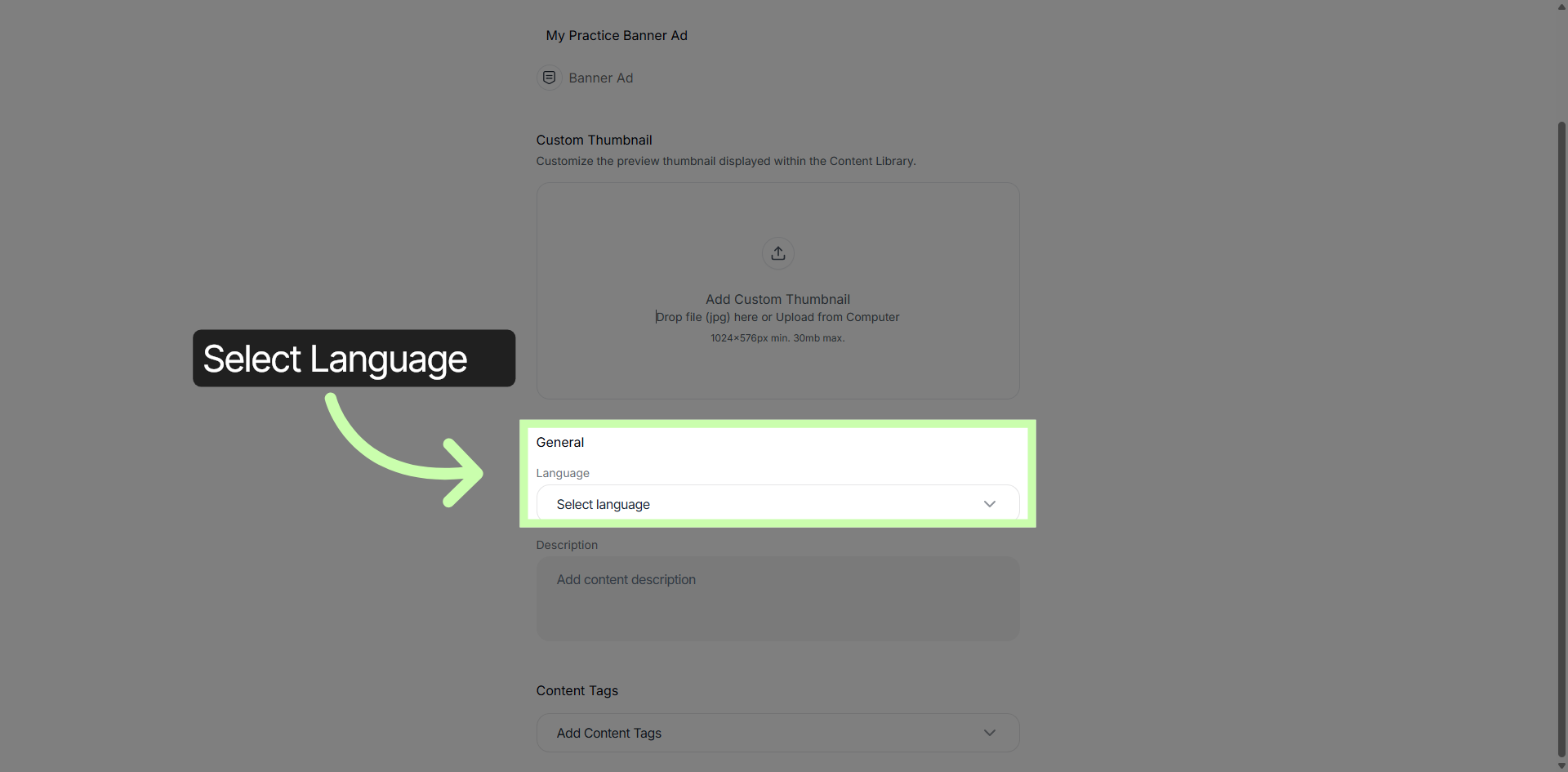 Select Language Option