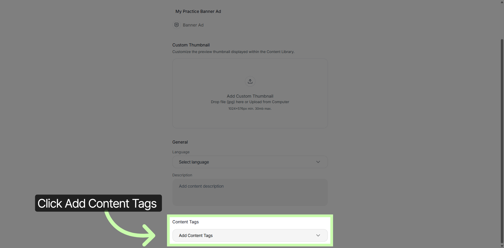 Add Content Tags
