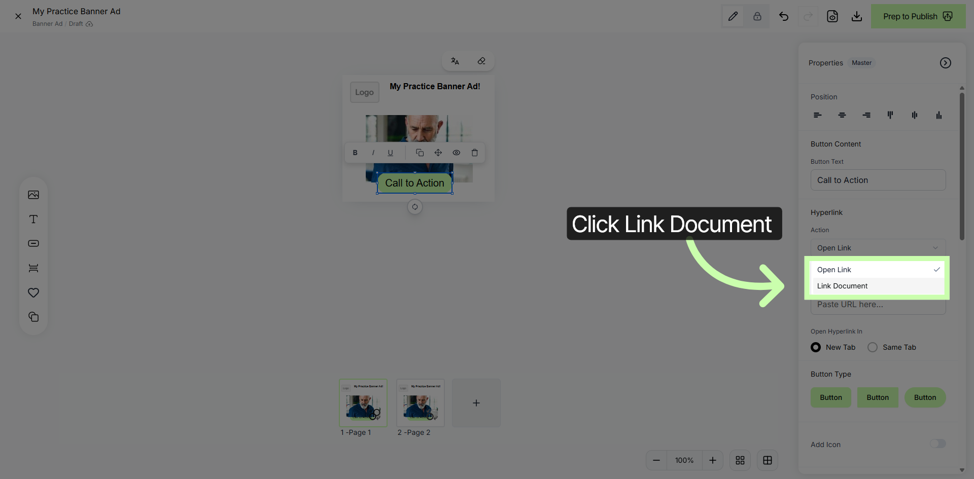 Open Document Linking Options