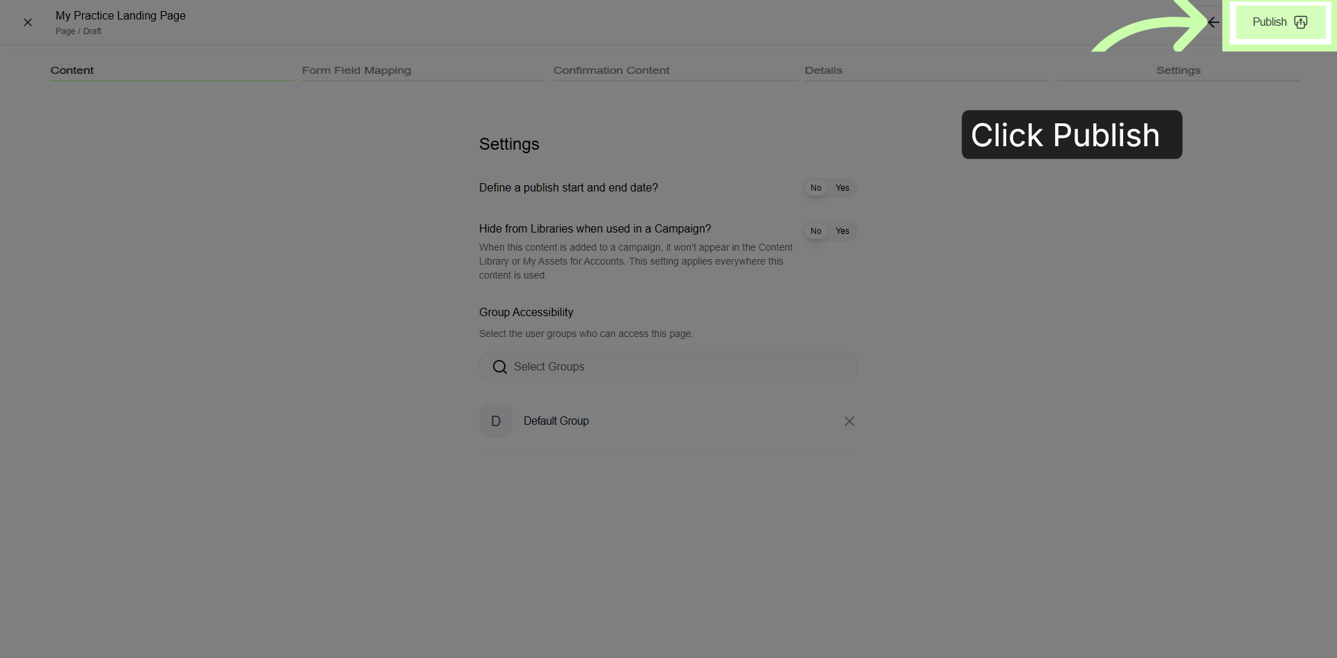Publish Content