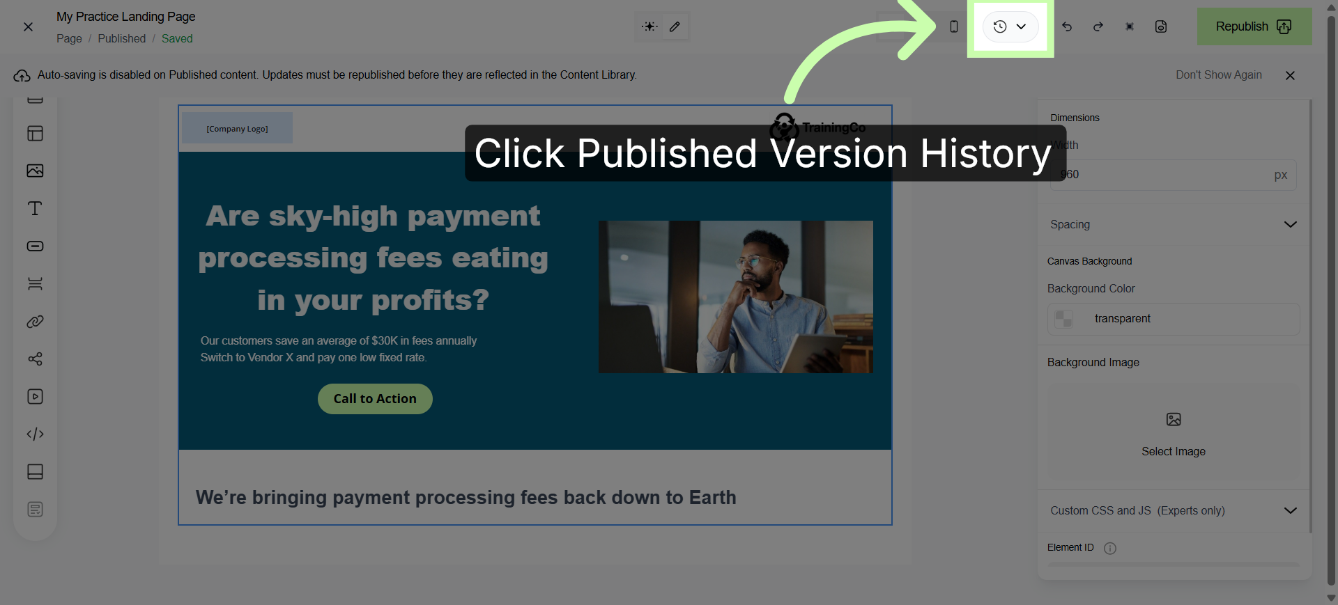 Access Published Version History