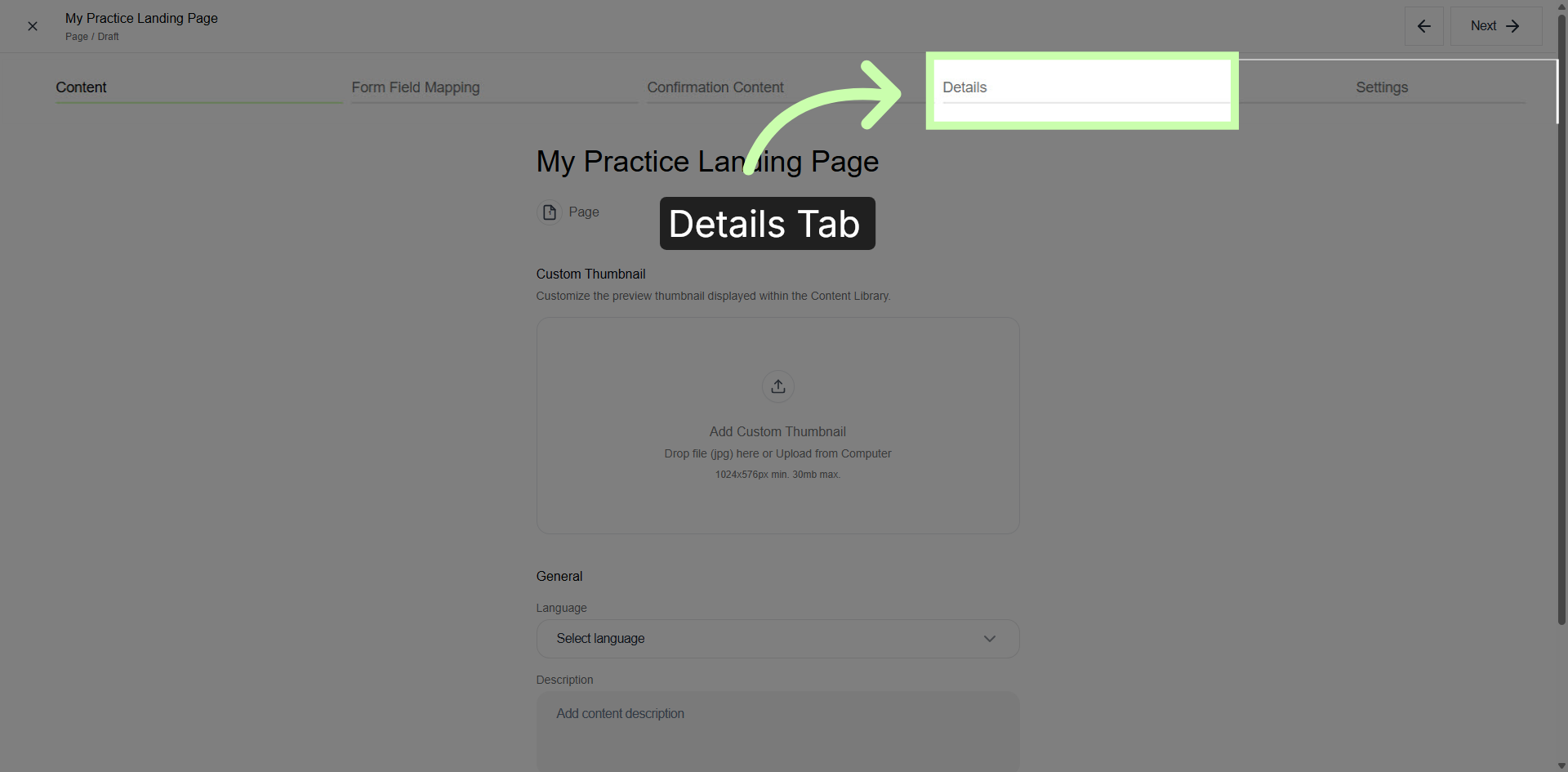 View Content Details