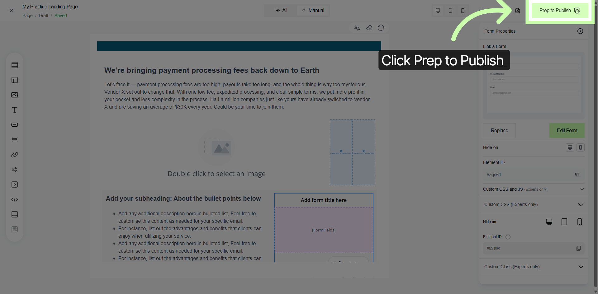 Navigate to Prep to Publish