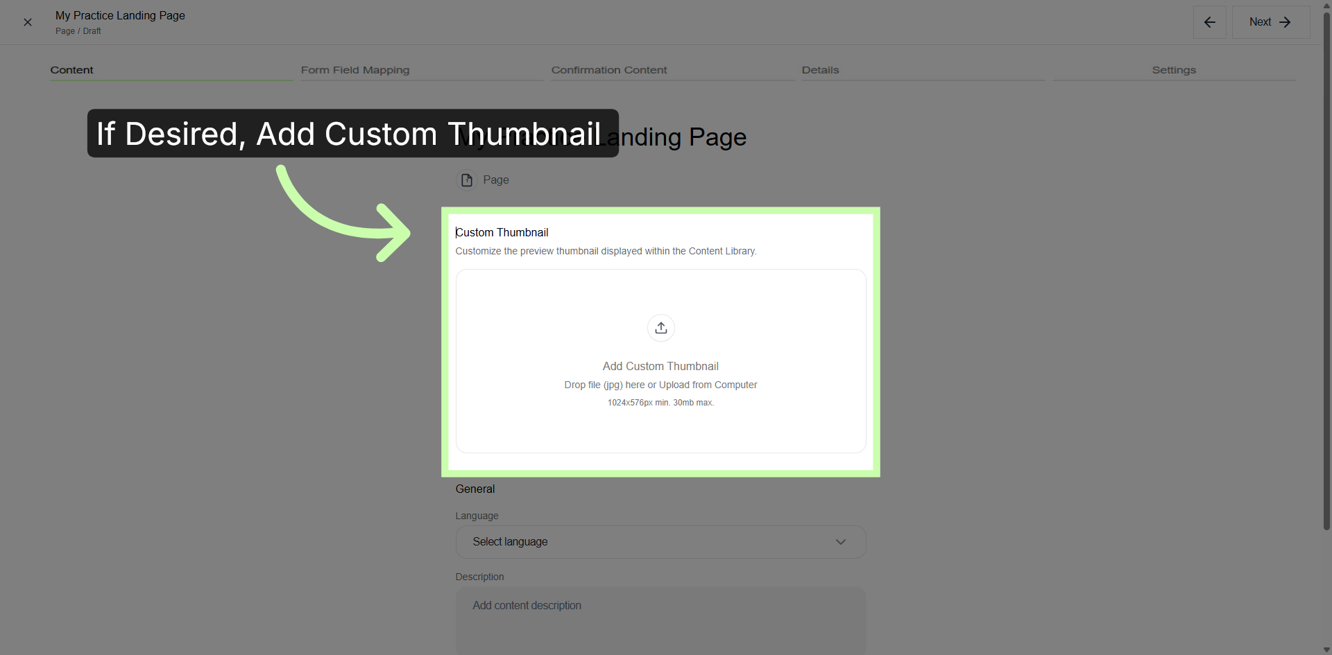 Set Custom Thumbnail