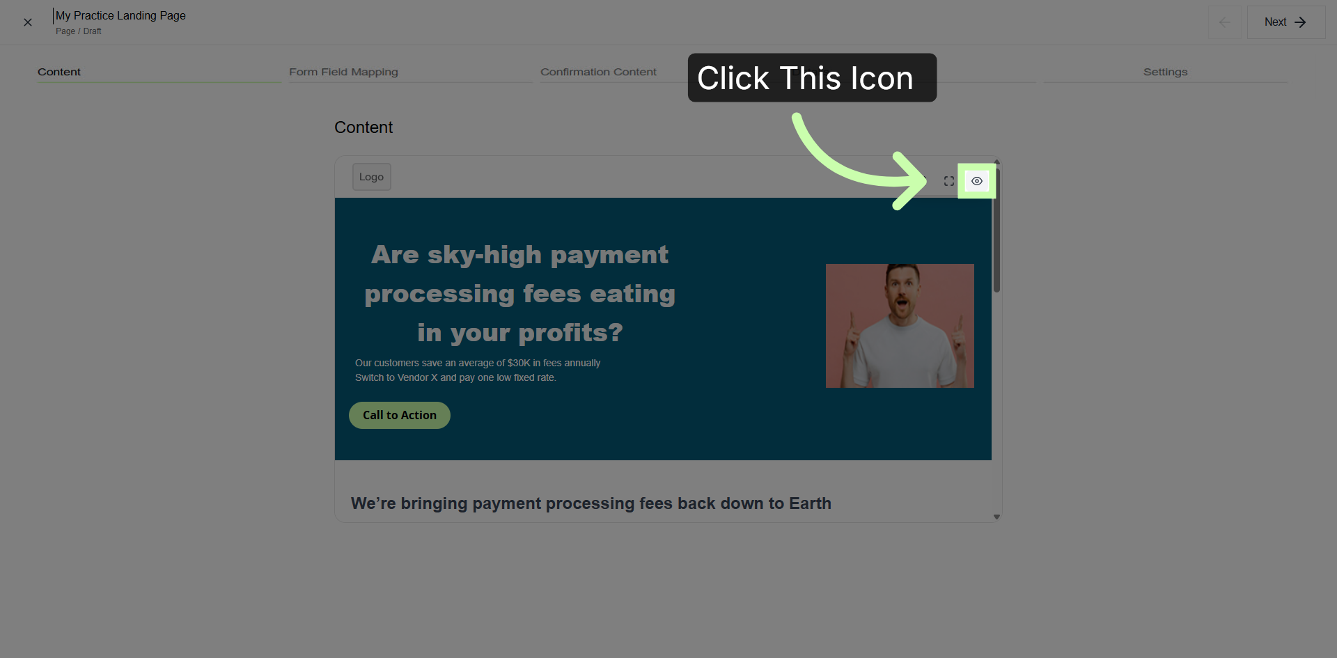 Preview Your Landing Page Before Publishing