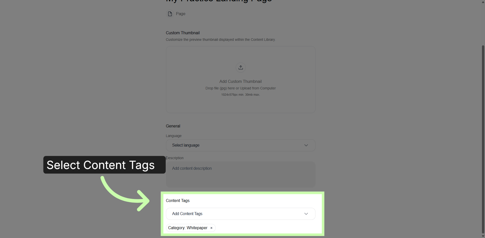 Manage Content Tags