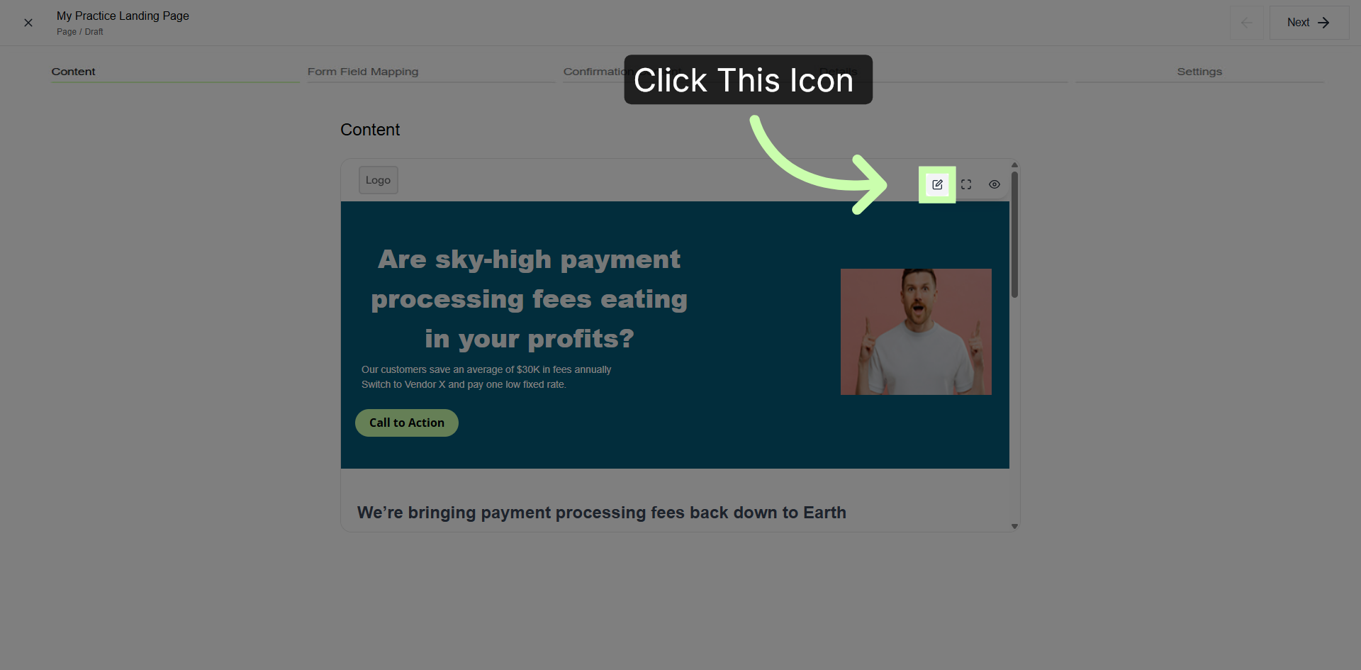 Open Additional Content Options