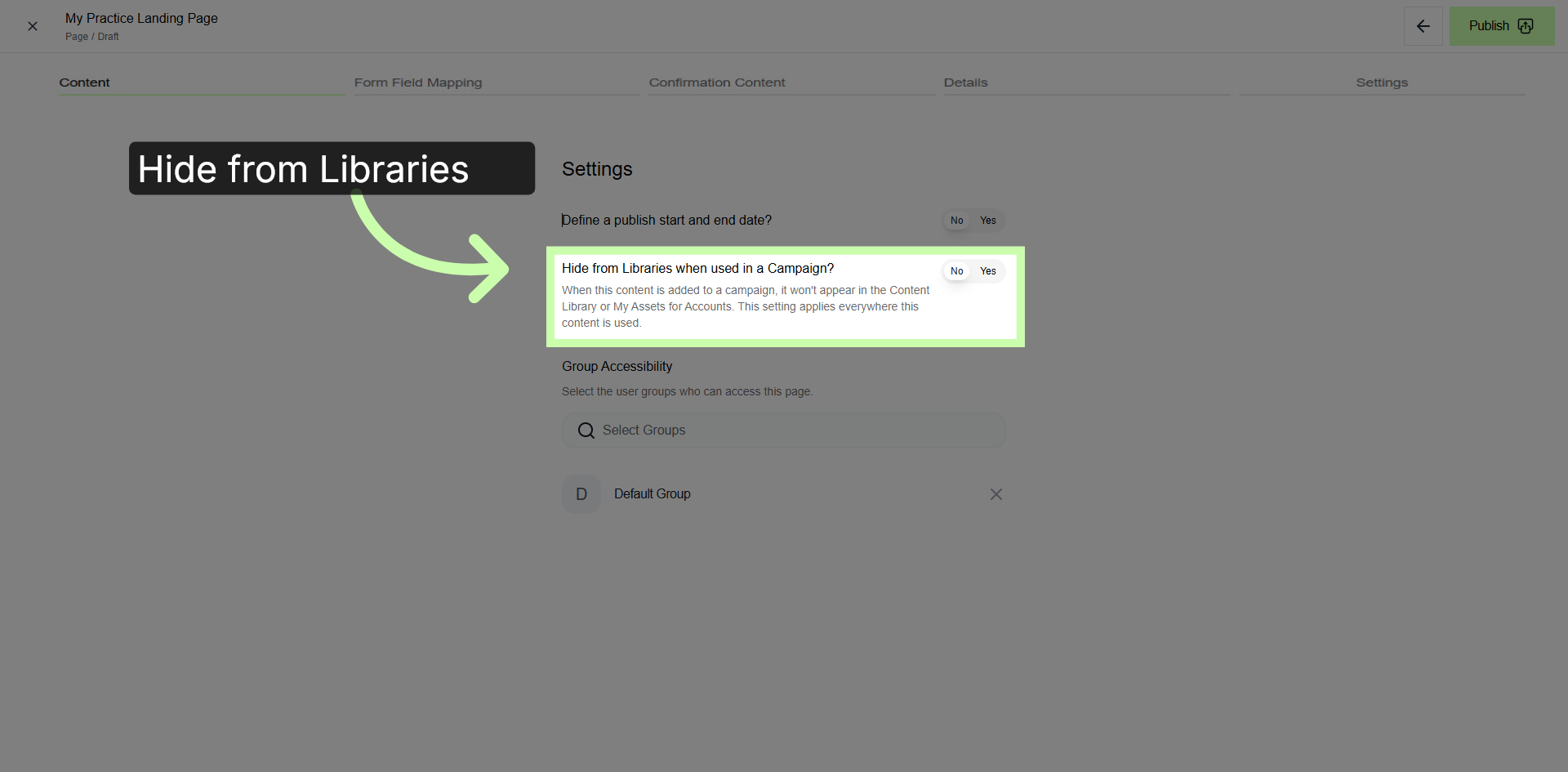 Set Library Visibility