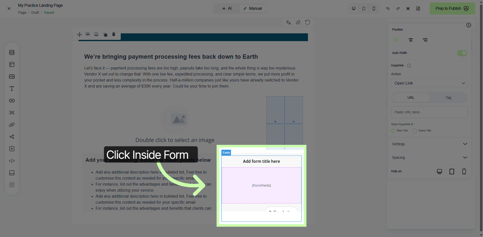 Access Form Fields Section