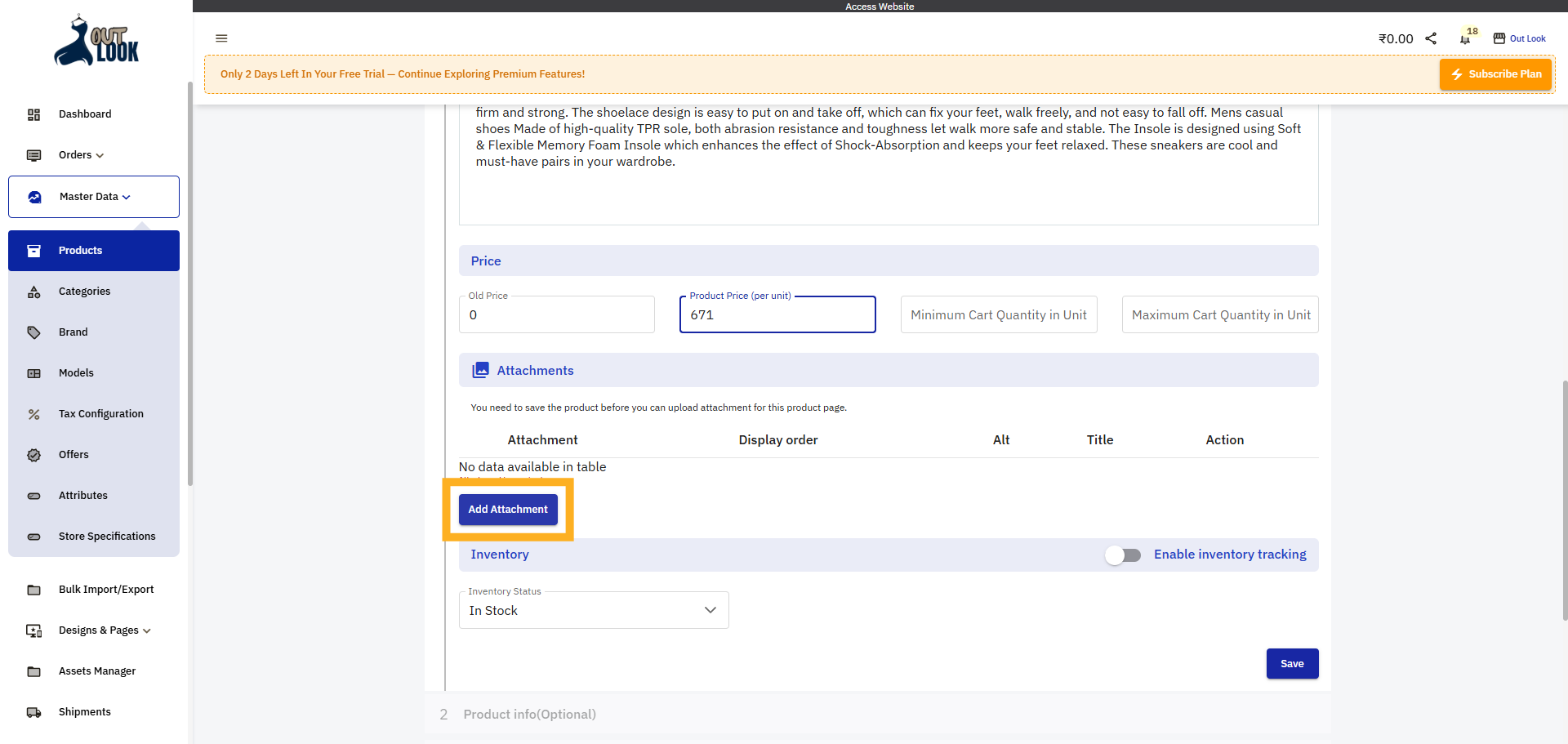 Add Product Attachments