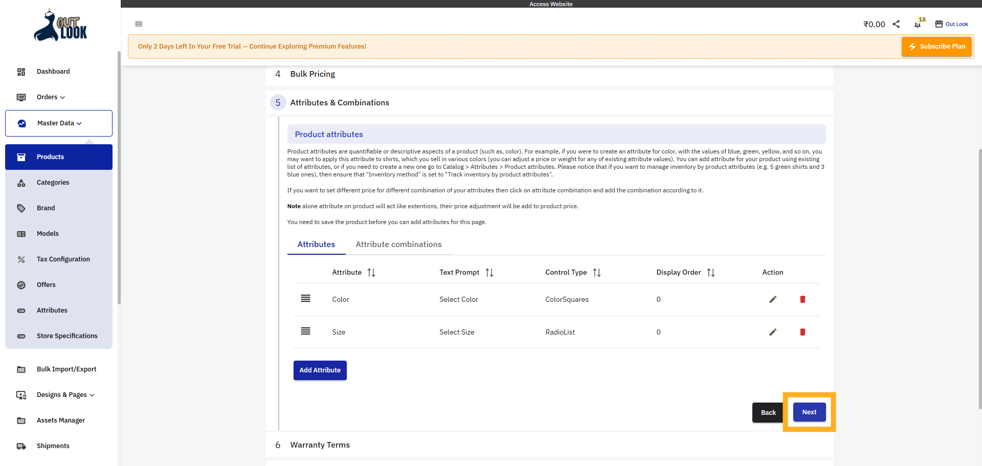 Proceed to Next Step