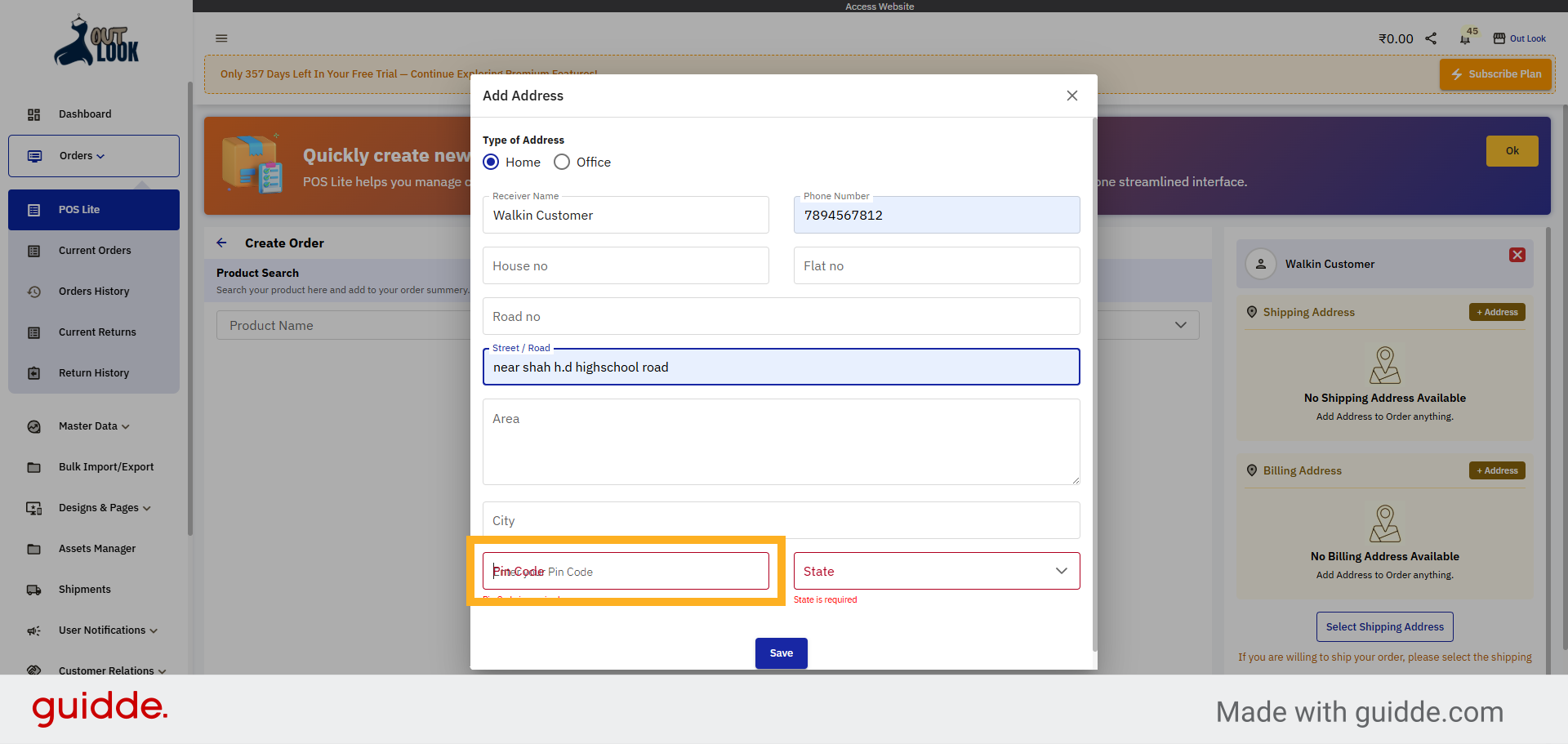 Enter Pin Code Field