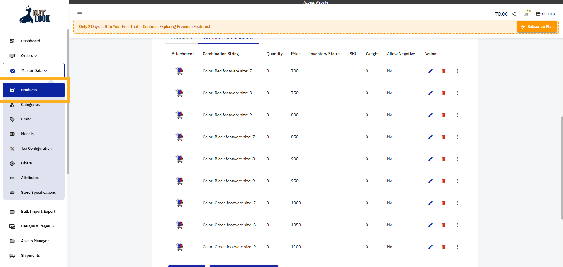 Return to Products List