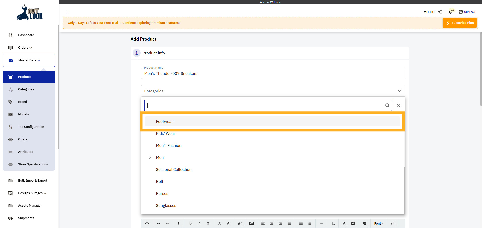 Choose Footwear Category