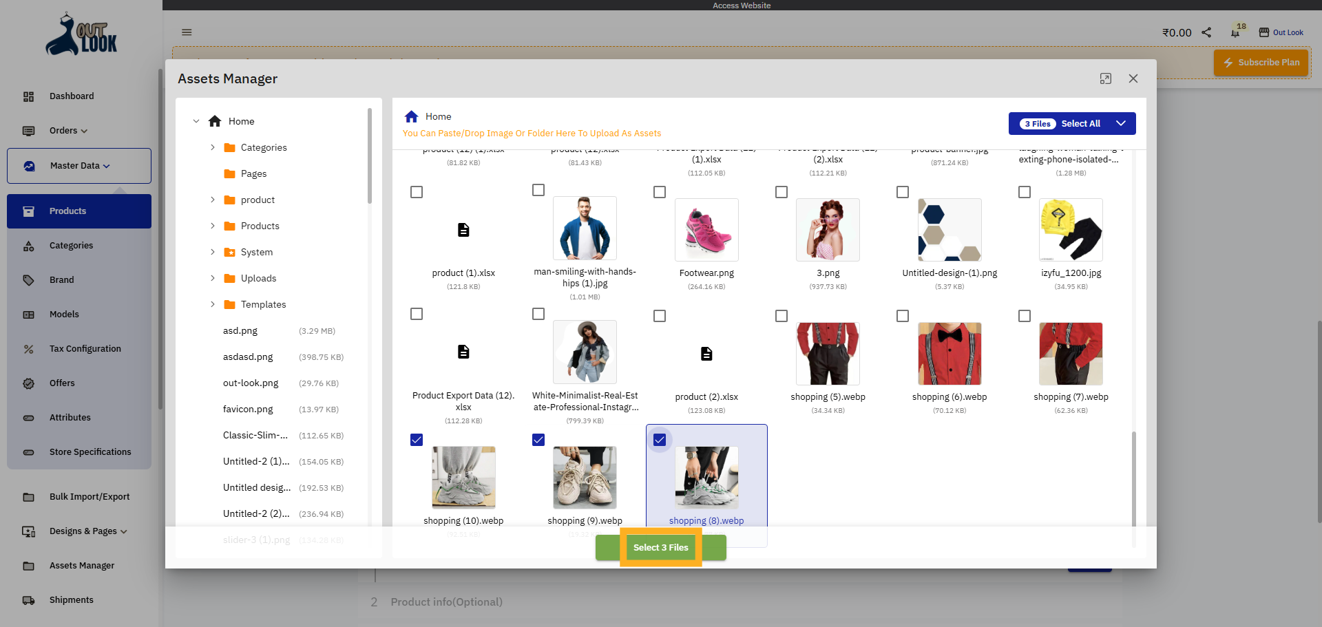 Select Files to Upload