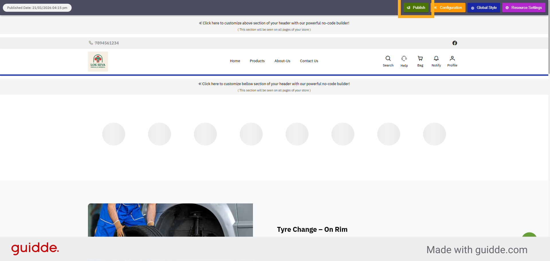 Click Publish Button