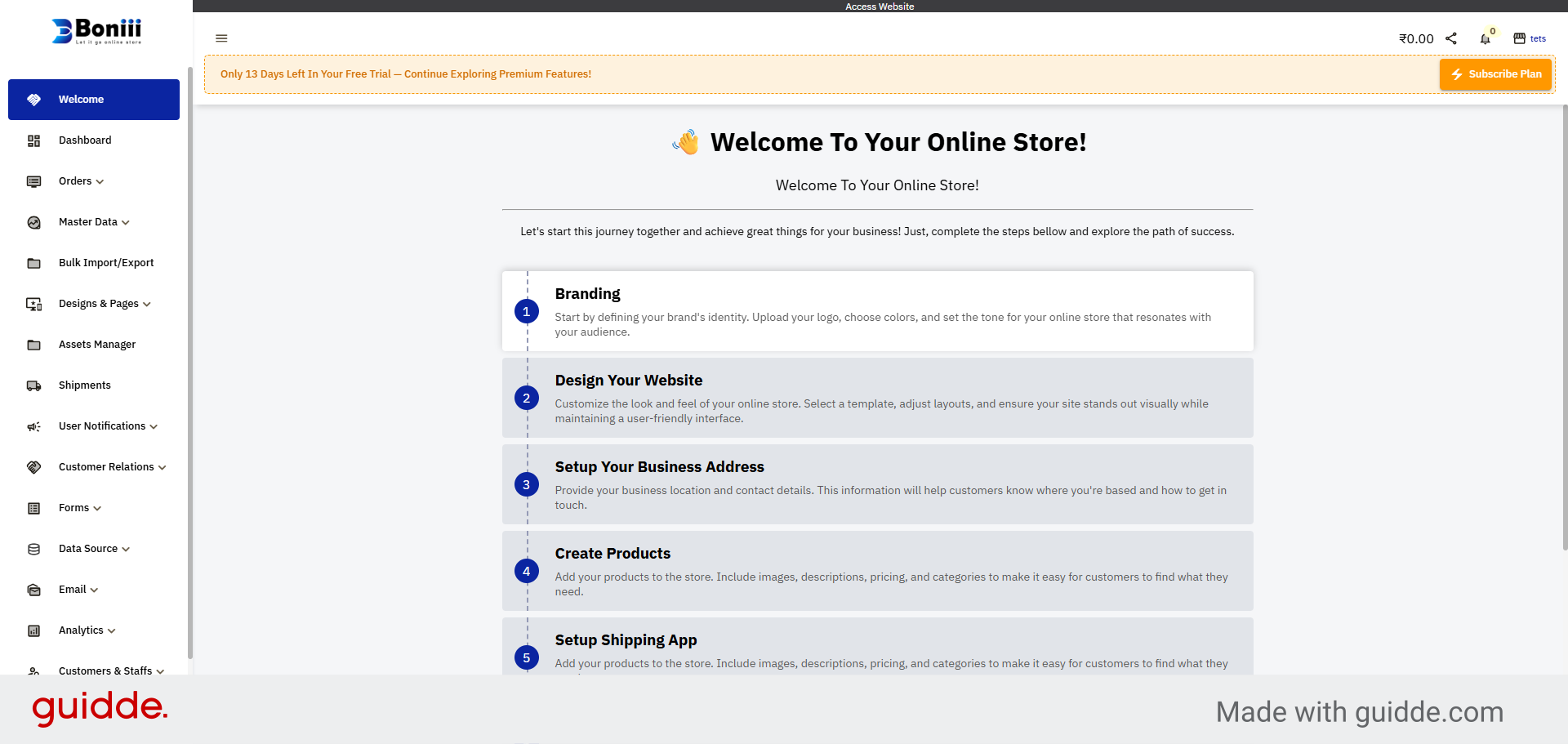 Setup Wizard For Your Store