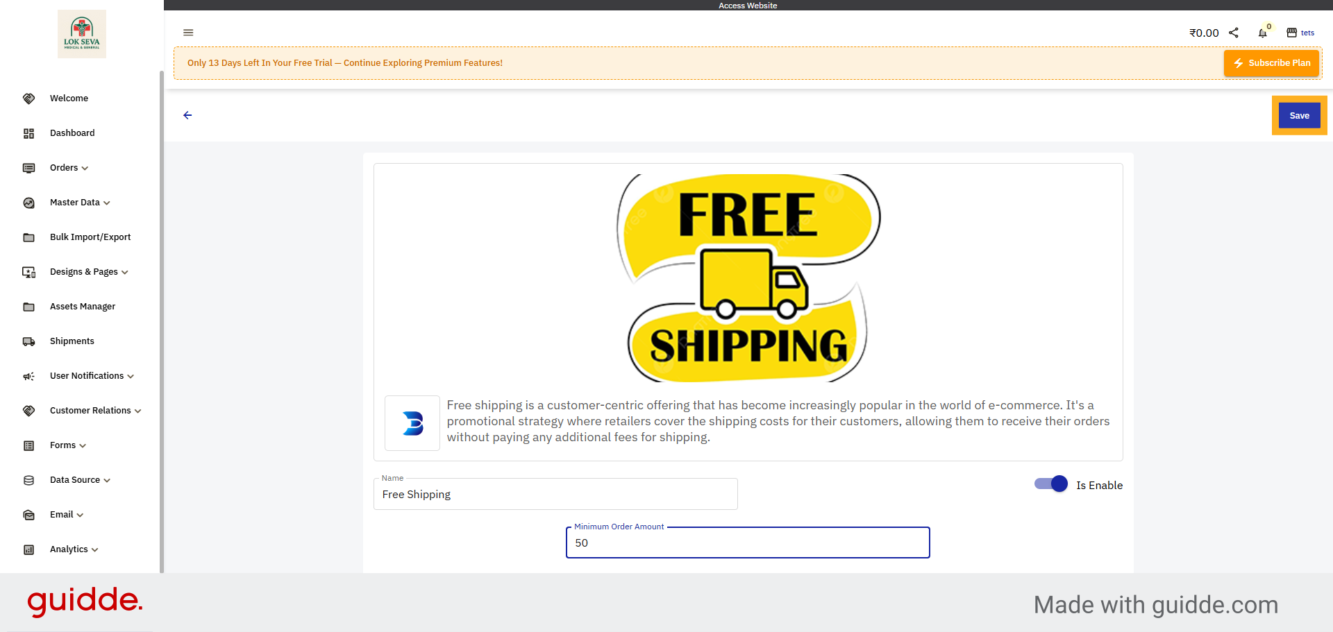 Save Shipping App