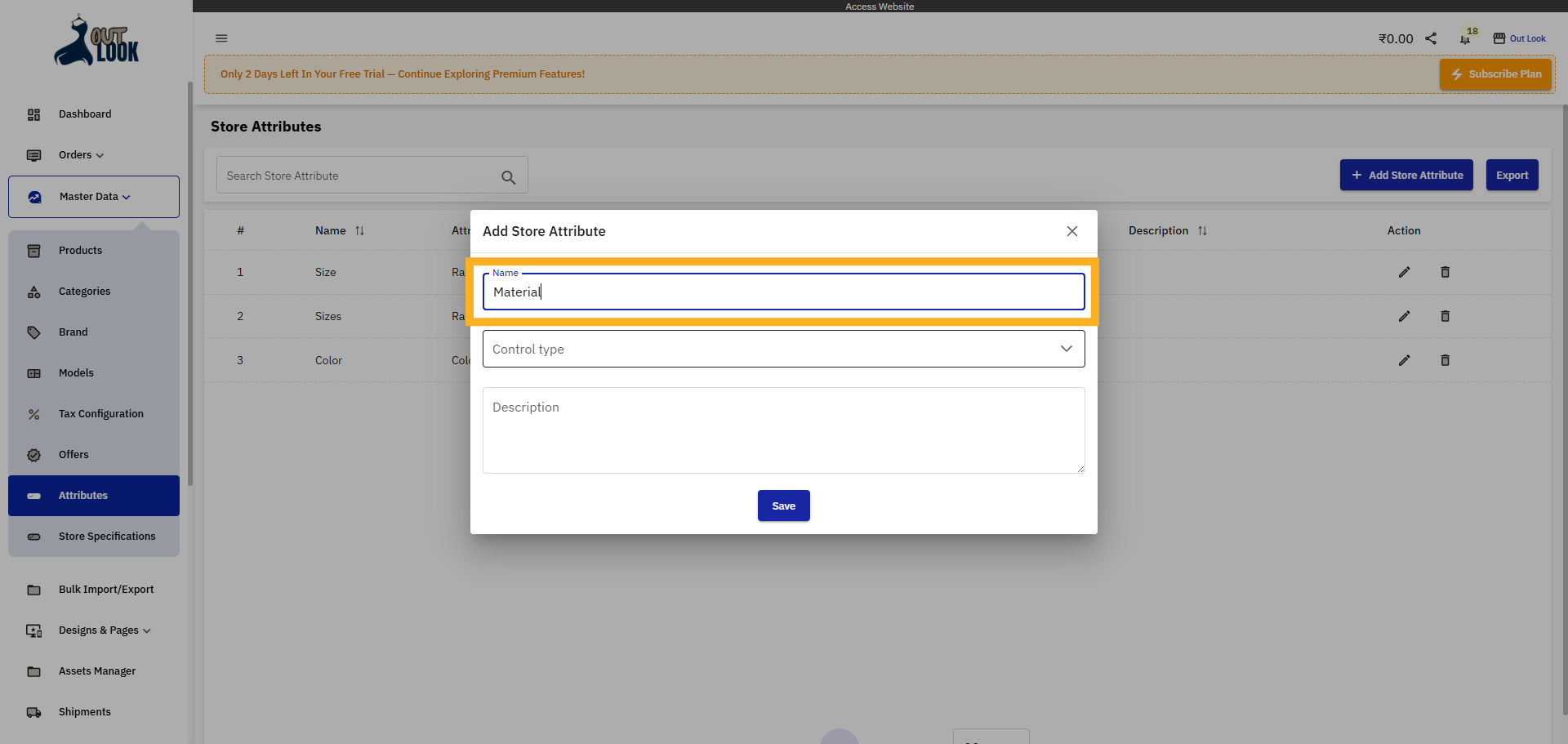 Enter Attribute Name