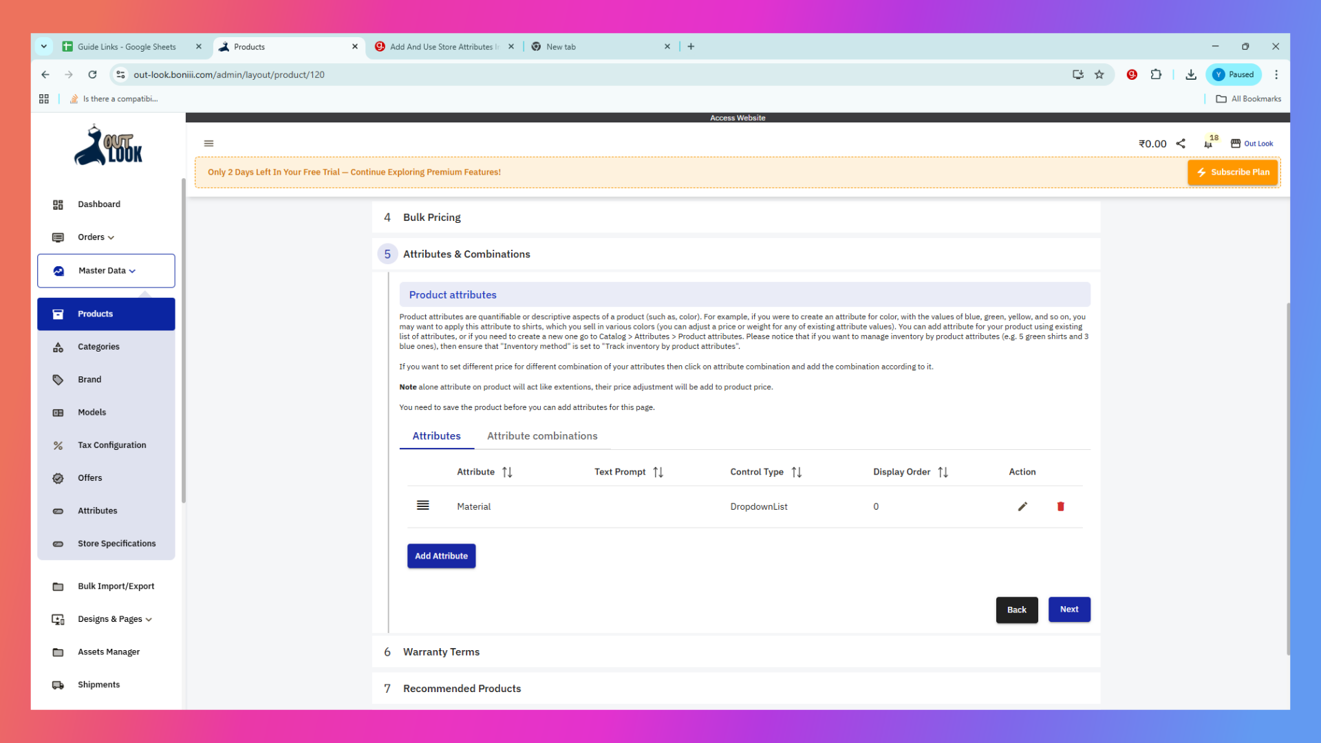 View Your Added Attributes