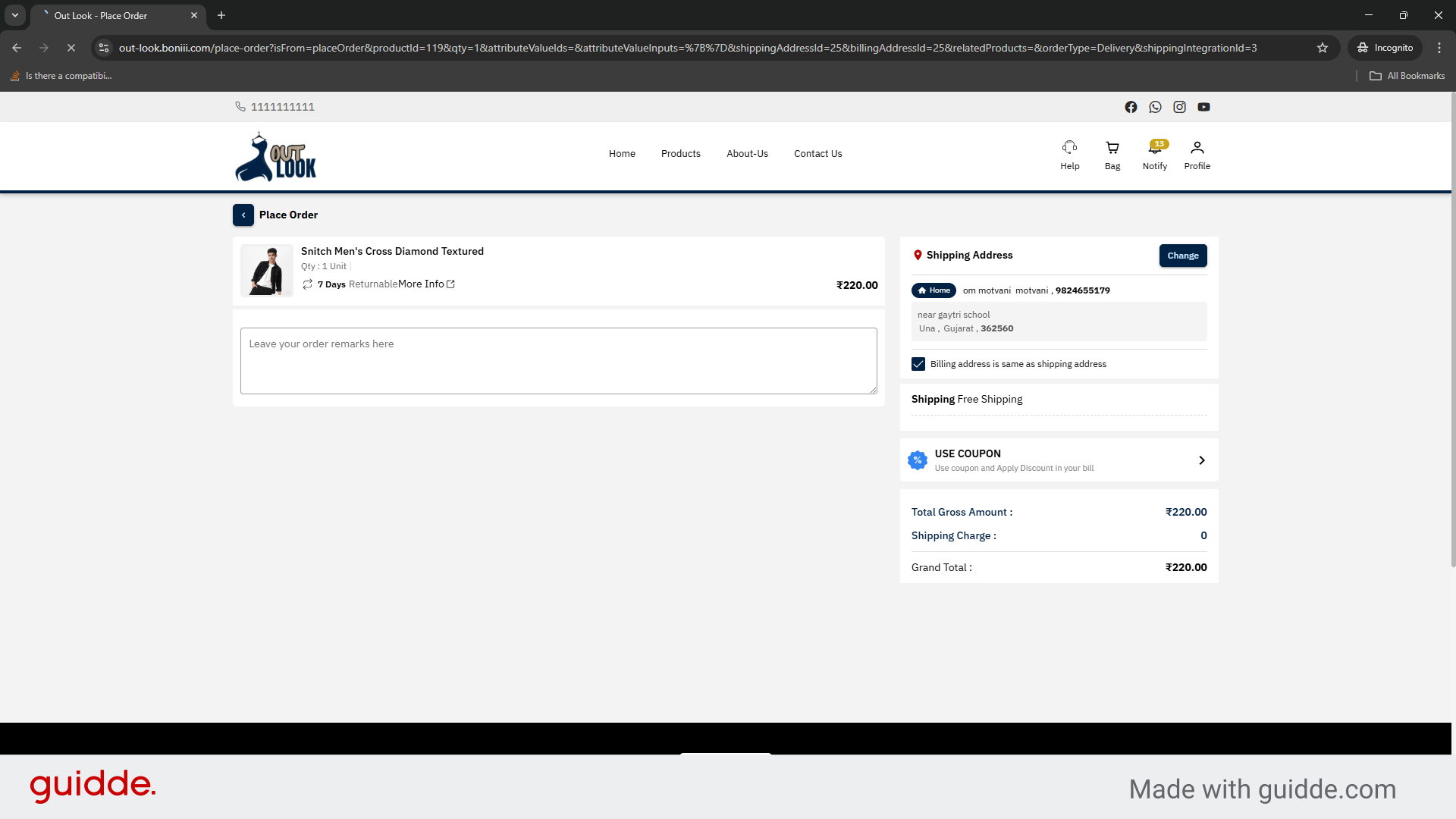 Verify Storefront Order Details