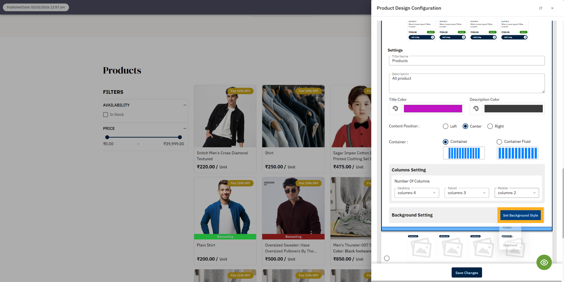 Open Background Style Settings