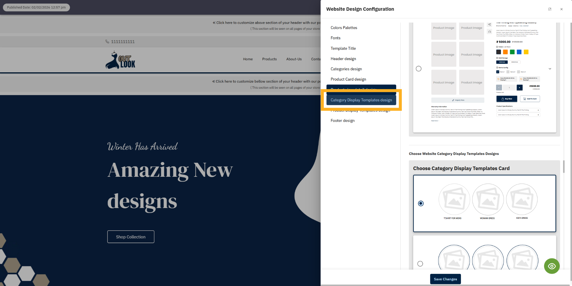 Access Category Display Templates