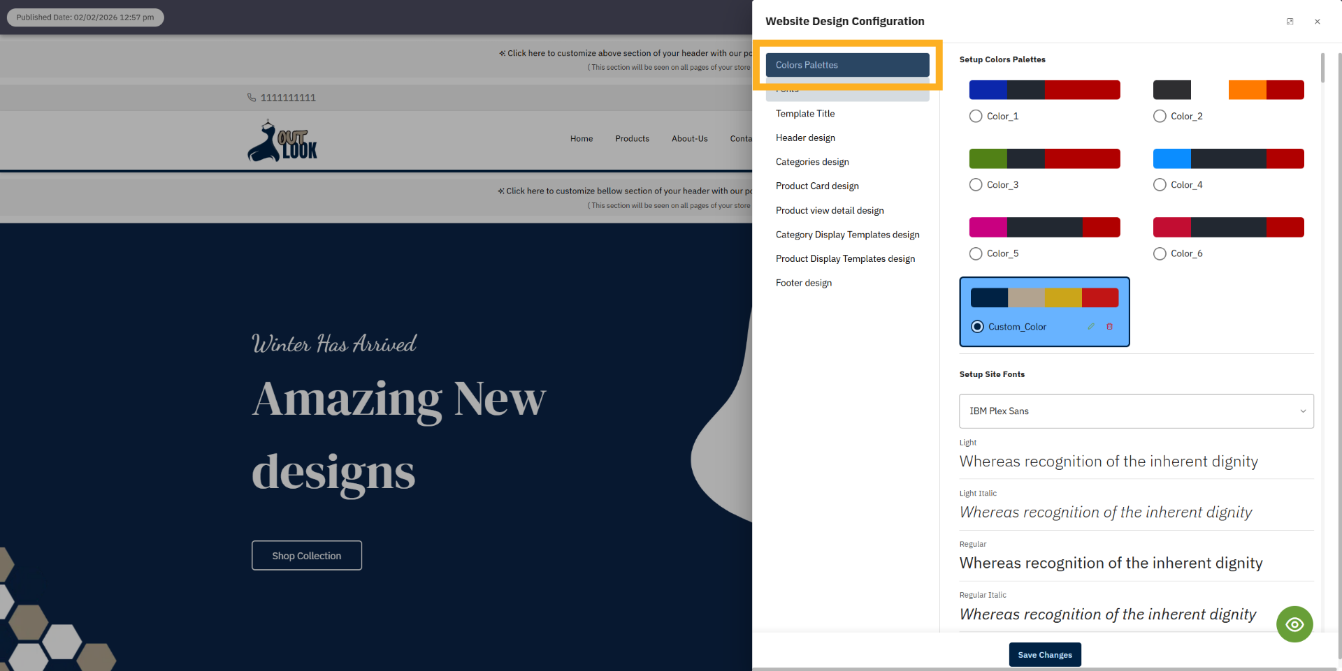 Access Colors Palettes