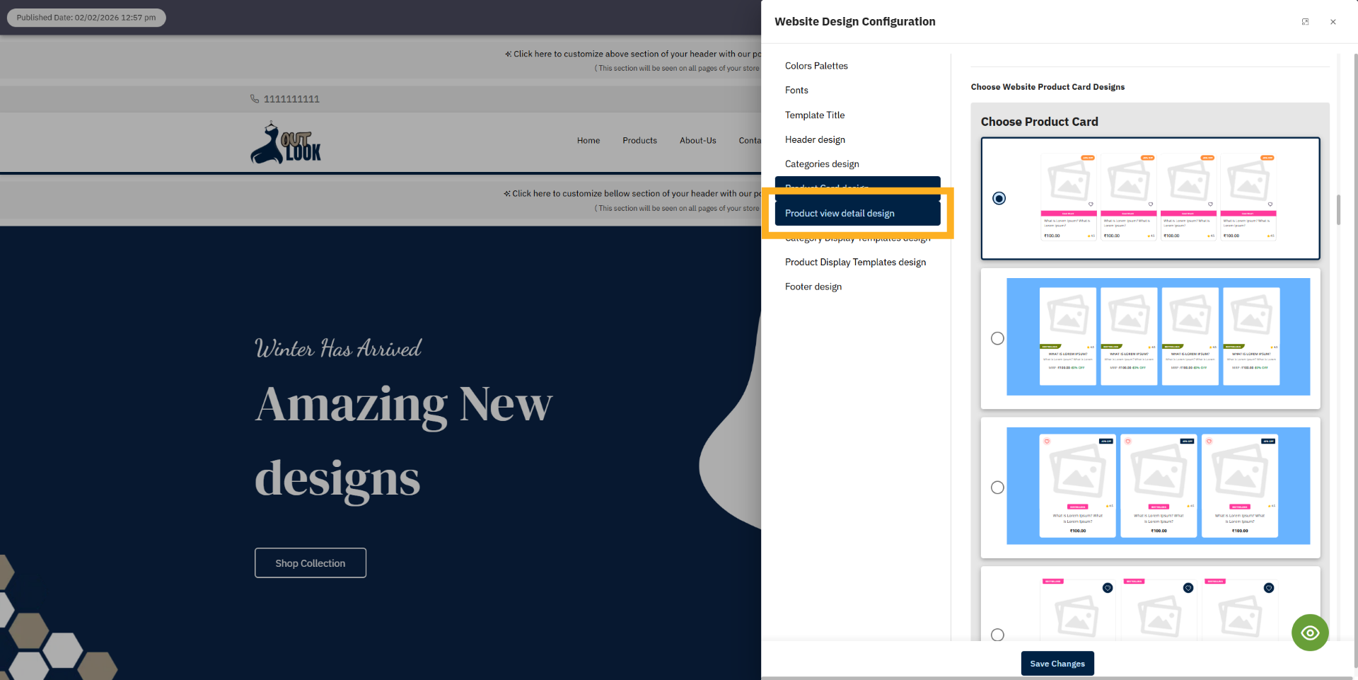 Select Product View Detail Design