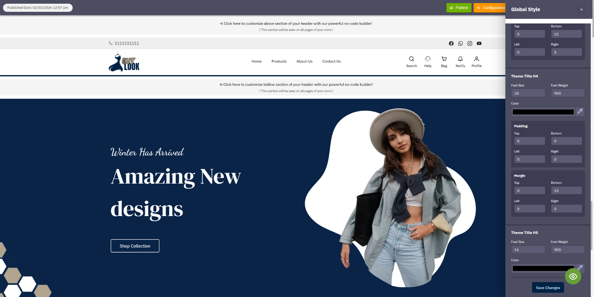 Global Style Settings Penal