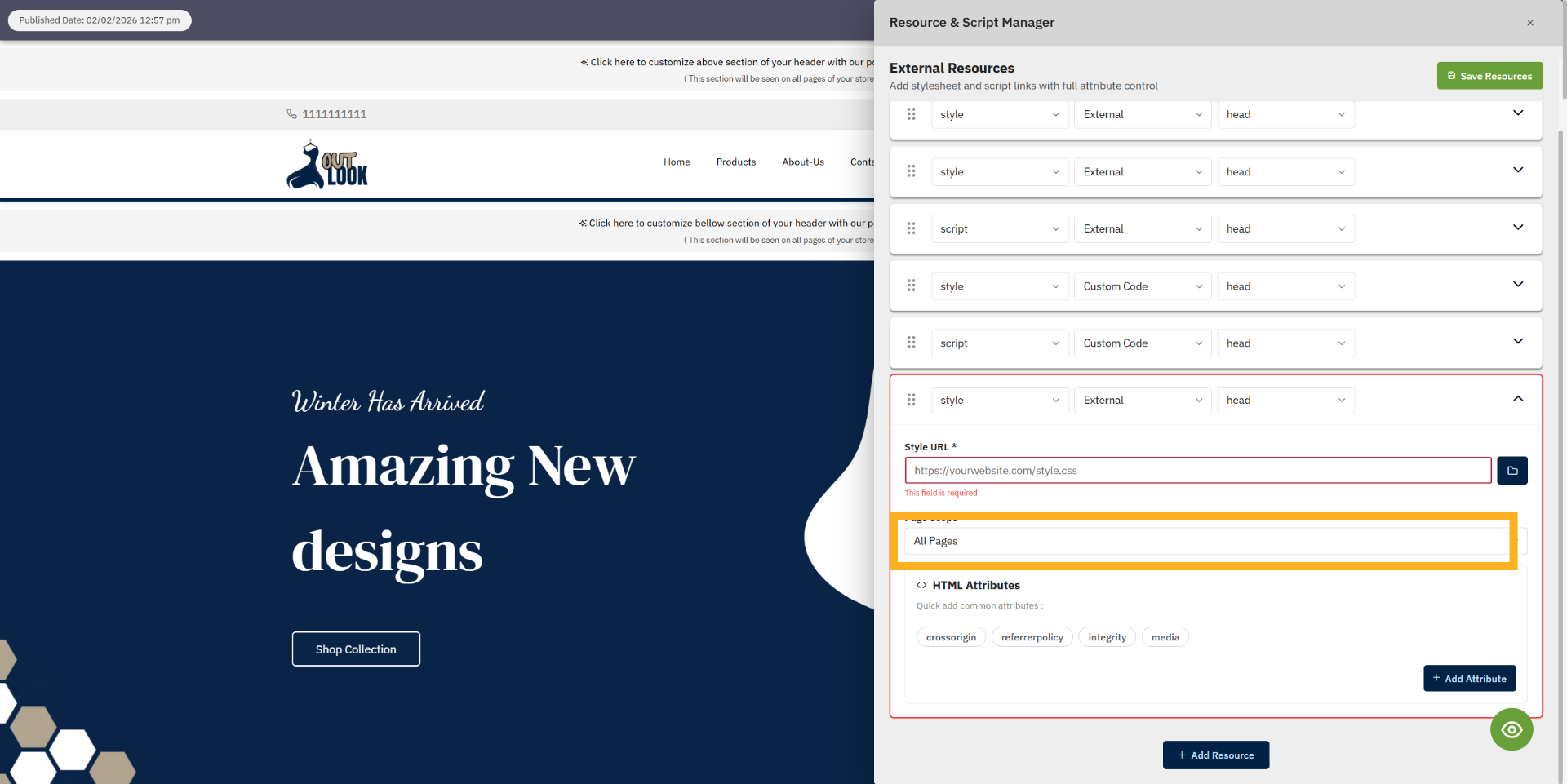 Select All Pages Option
