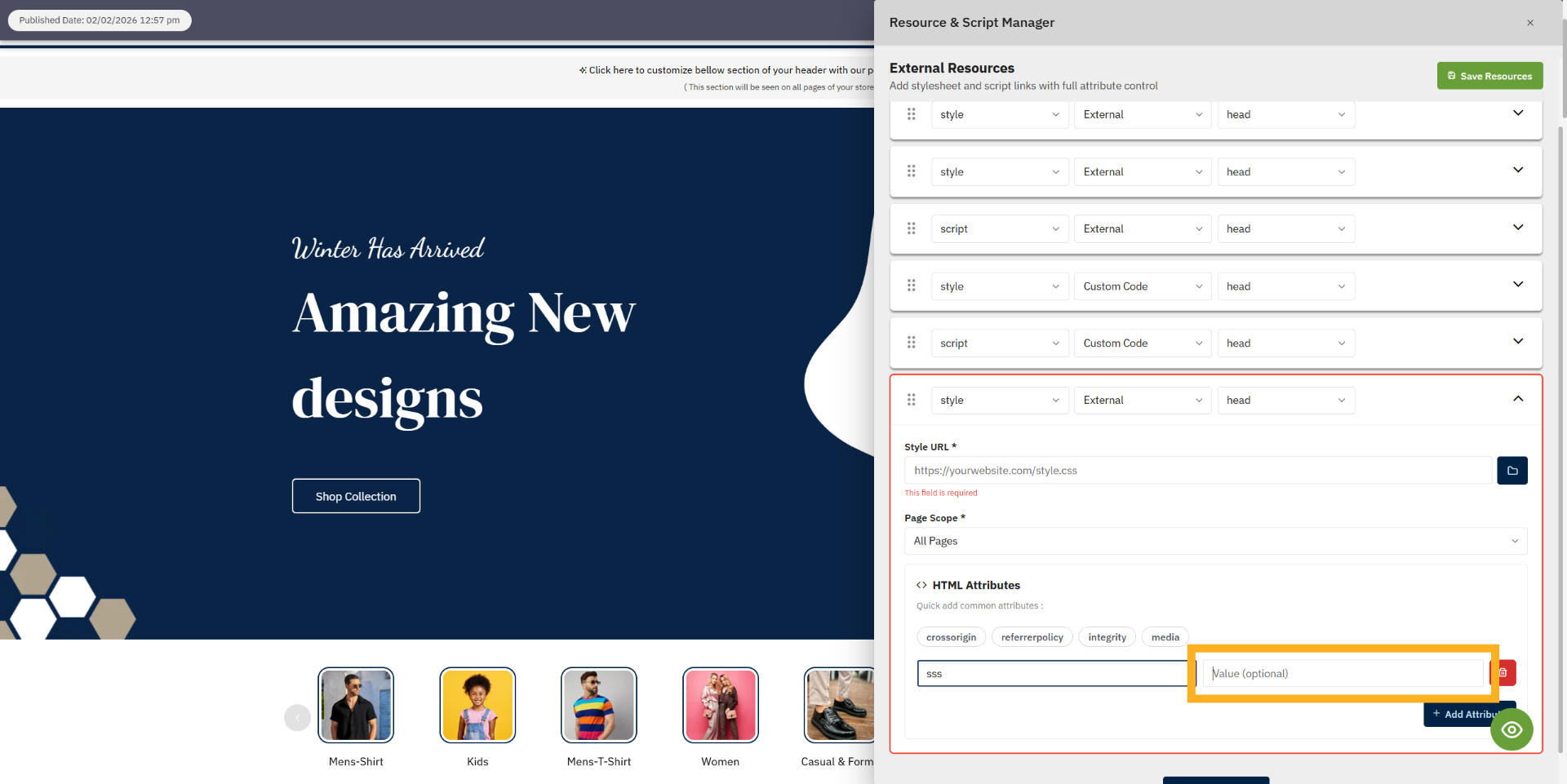 Select Attribute Value Field