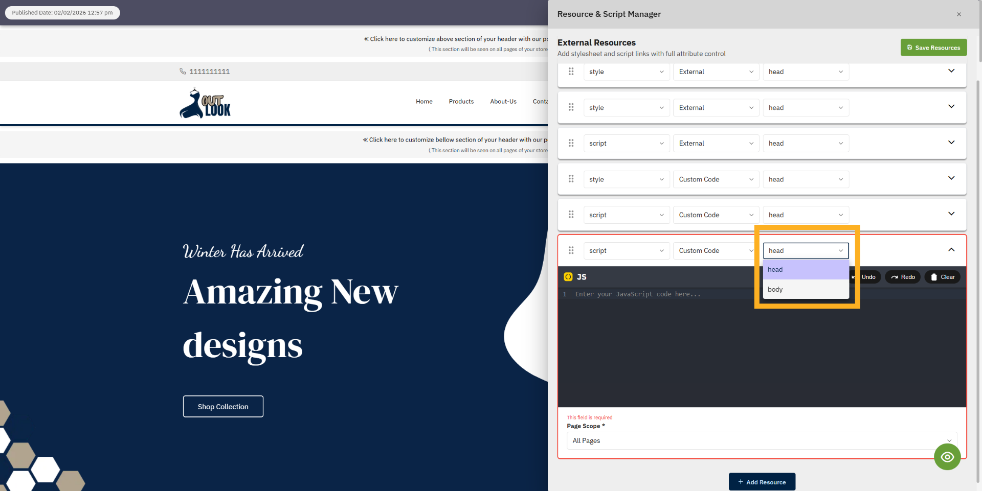 Select Resource Placement