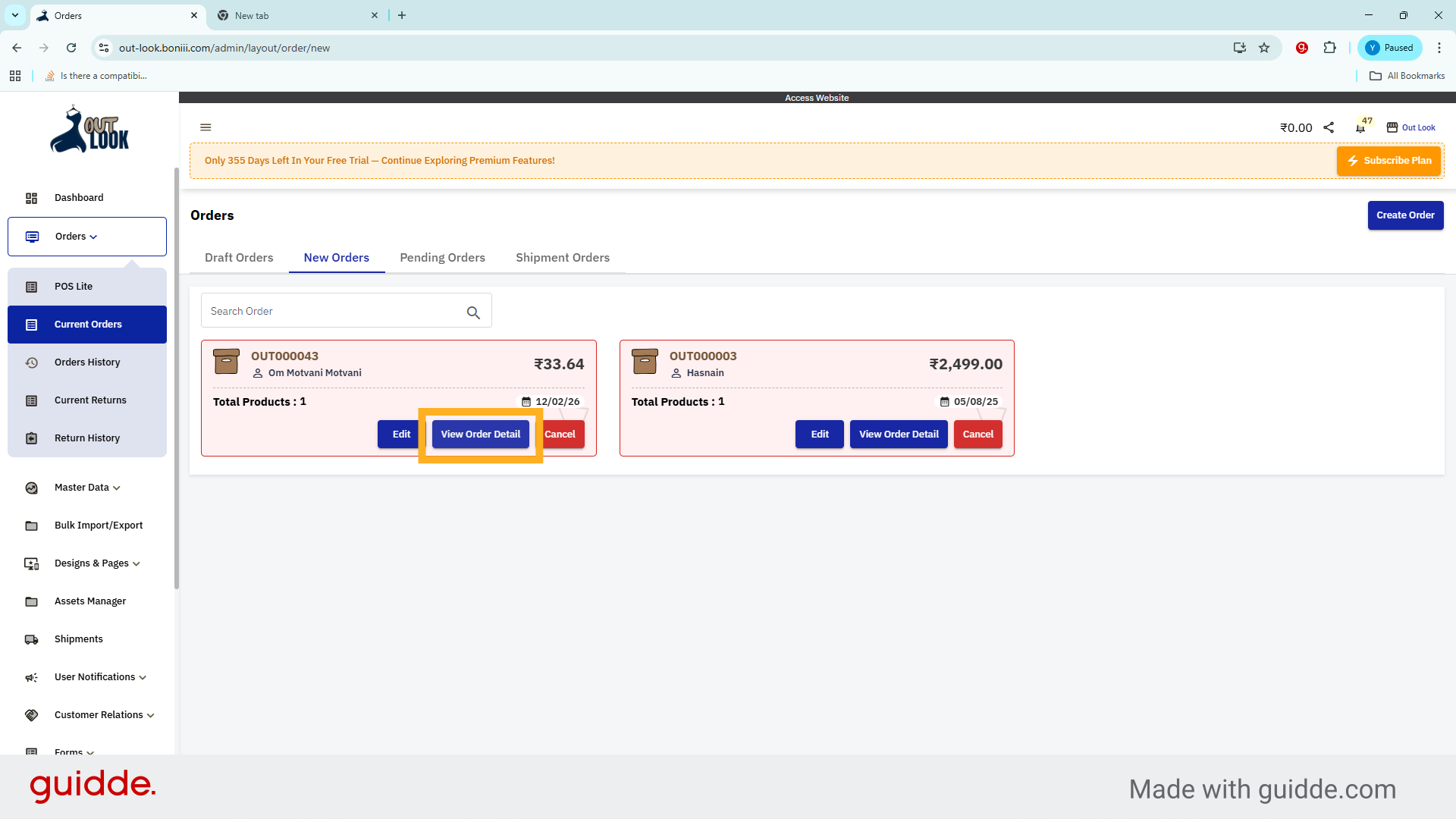 Select Specific Order
