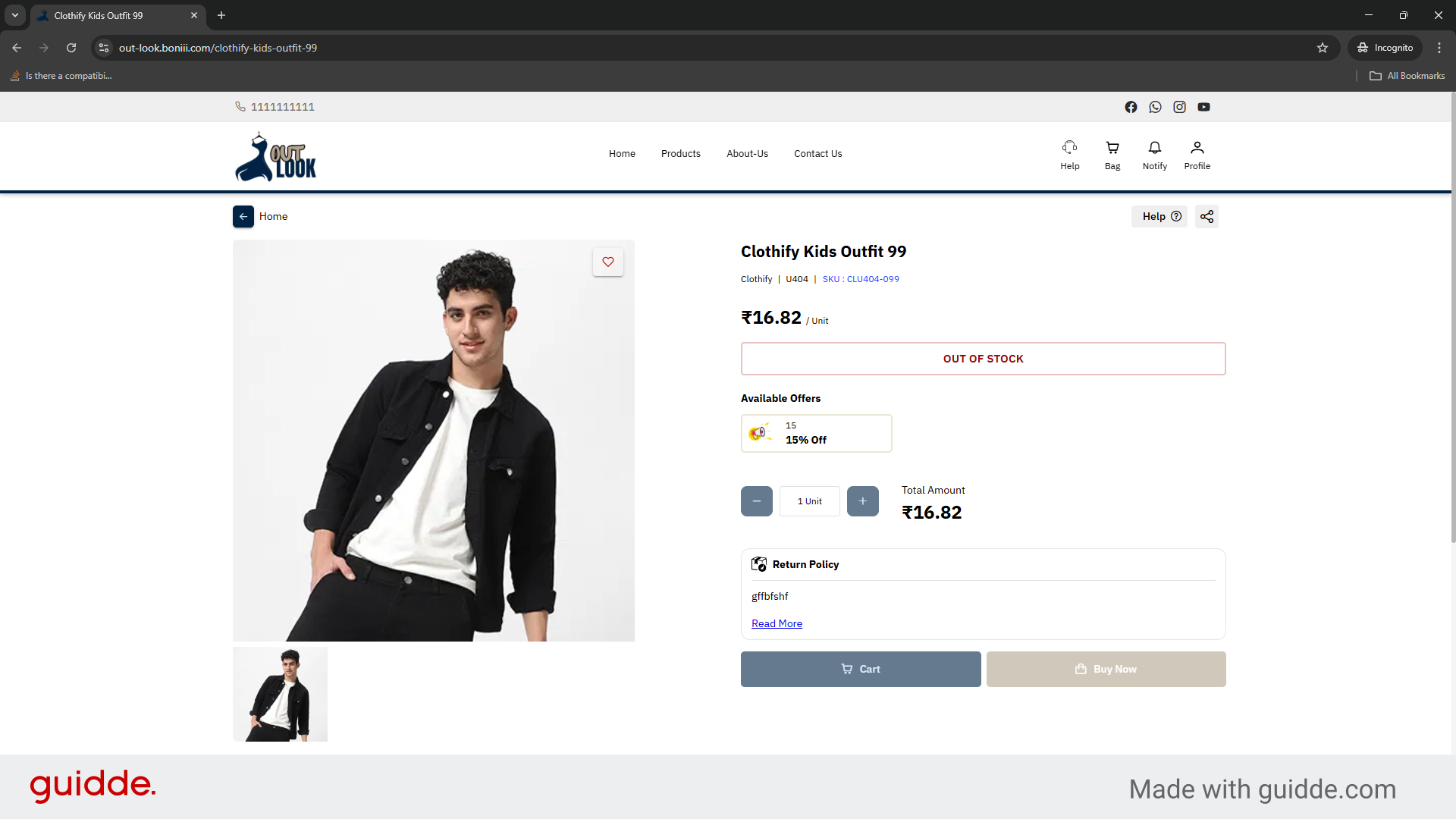 Product Out Of Stock