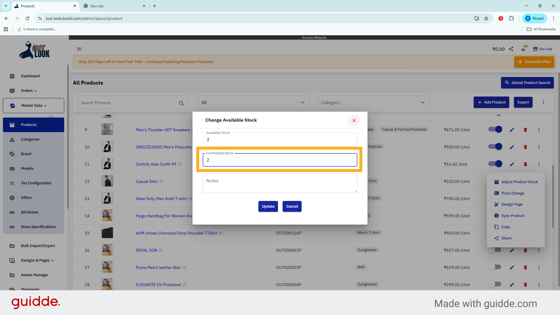 Review Commited Stock