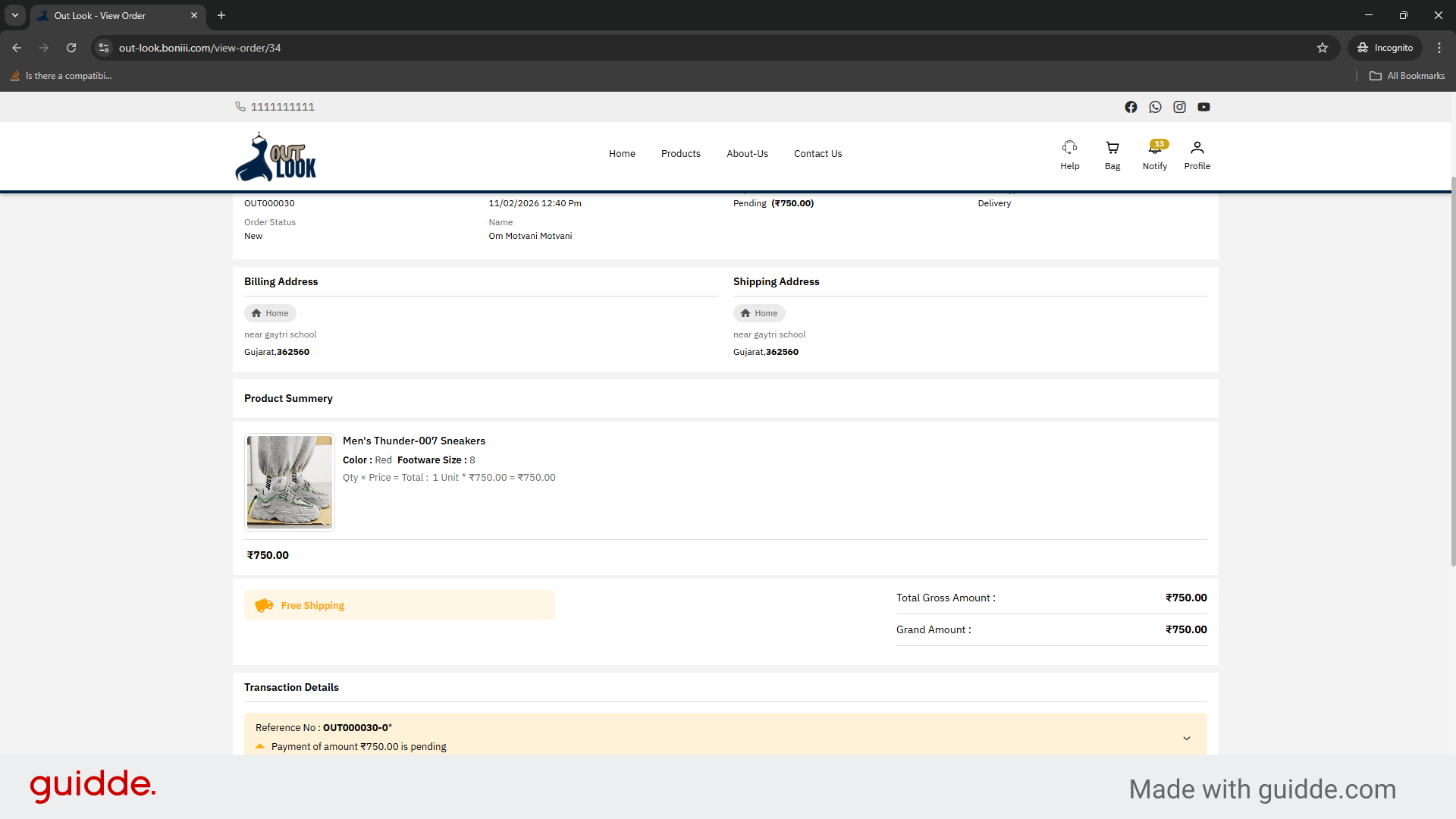 Review Order Items Cancellation