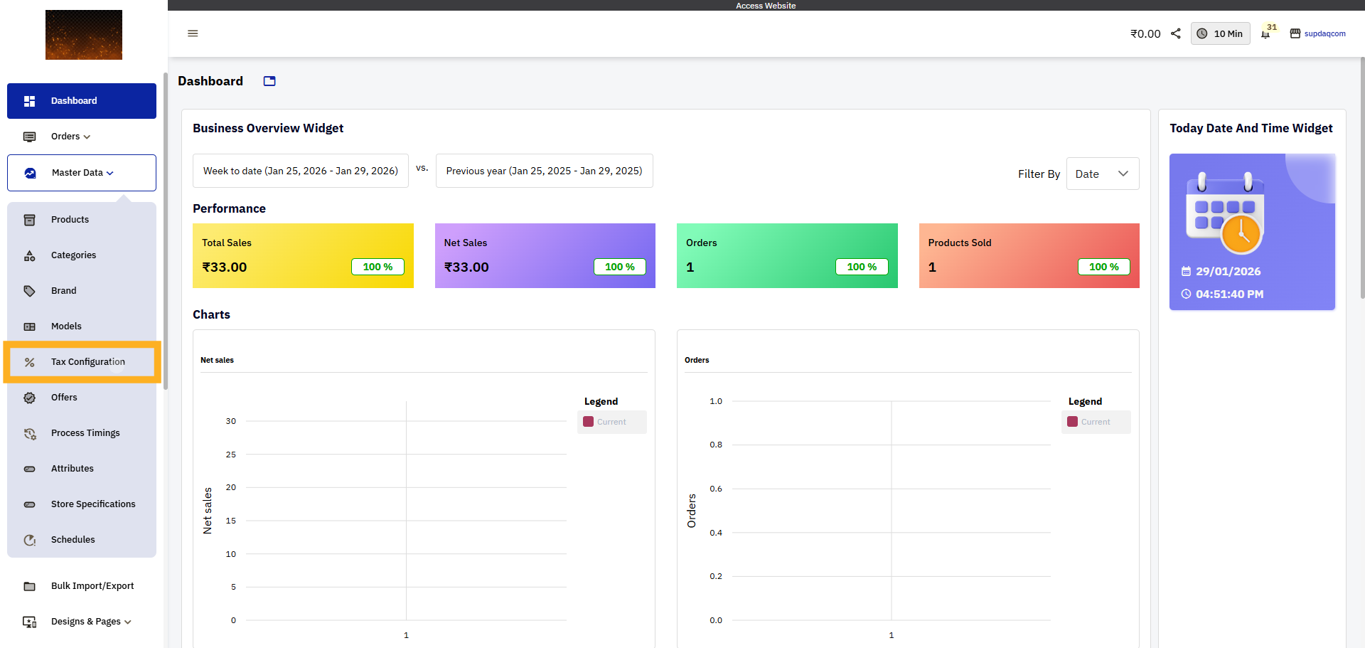 Access Tax Configuration