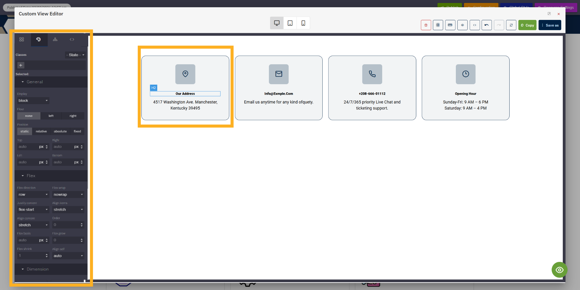 Change element style