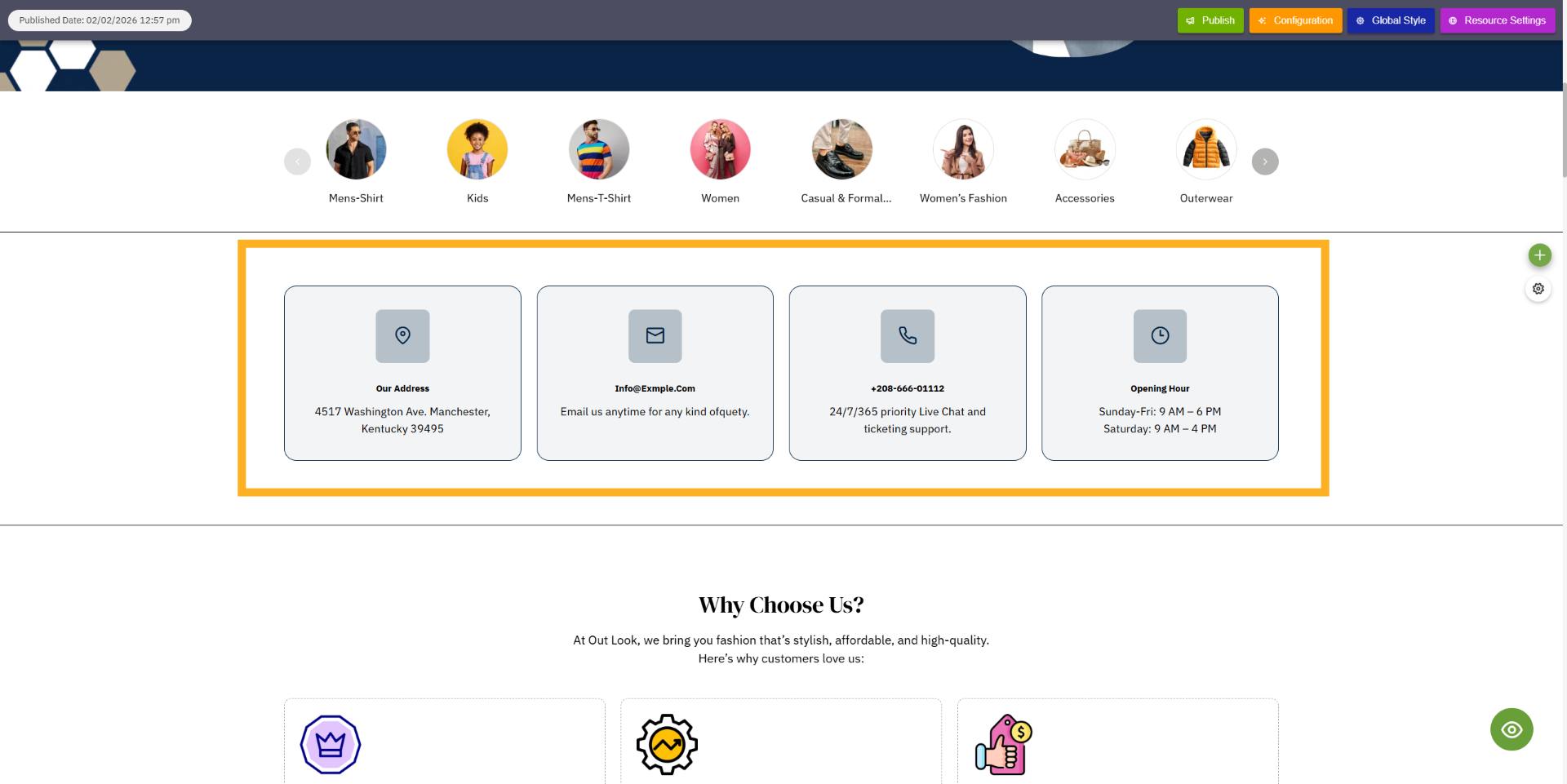 Click Template setting