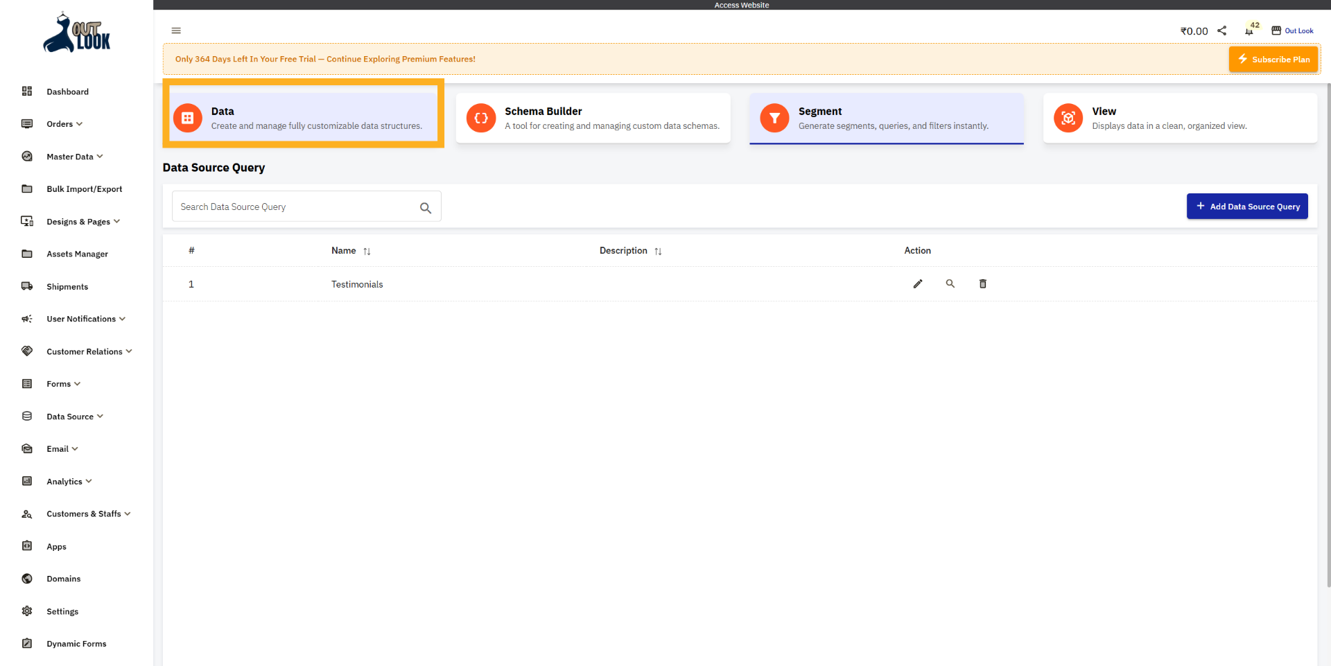 Access Data Source Management