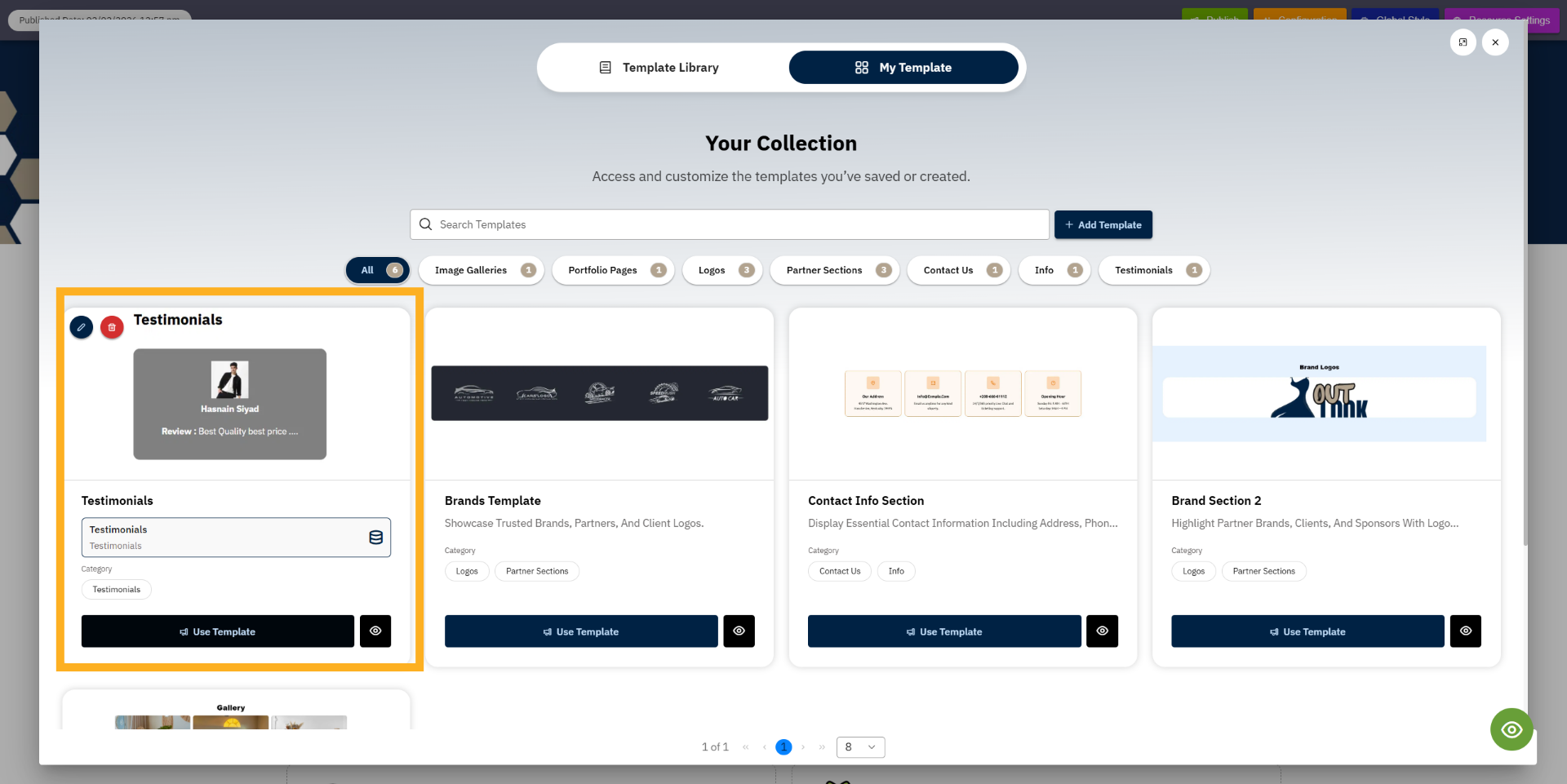 Use Selected Template