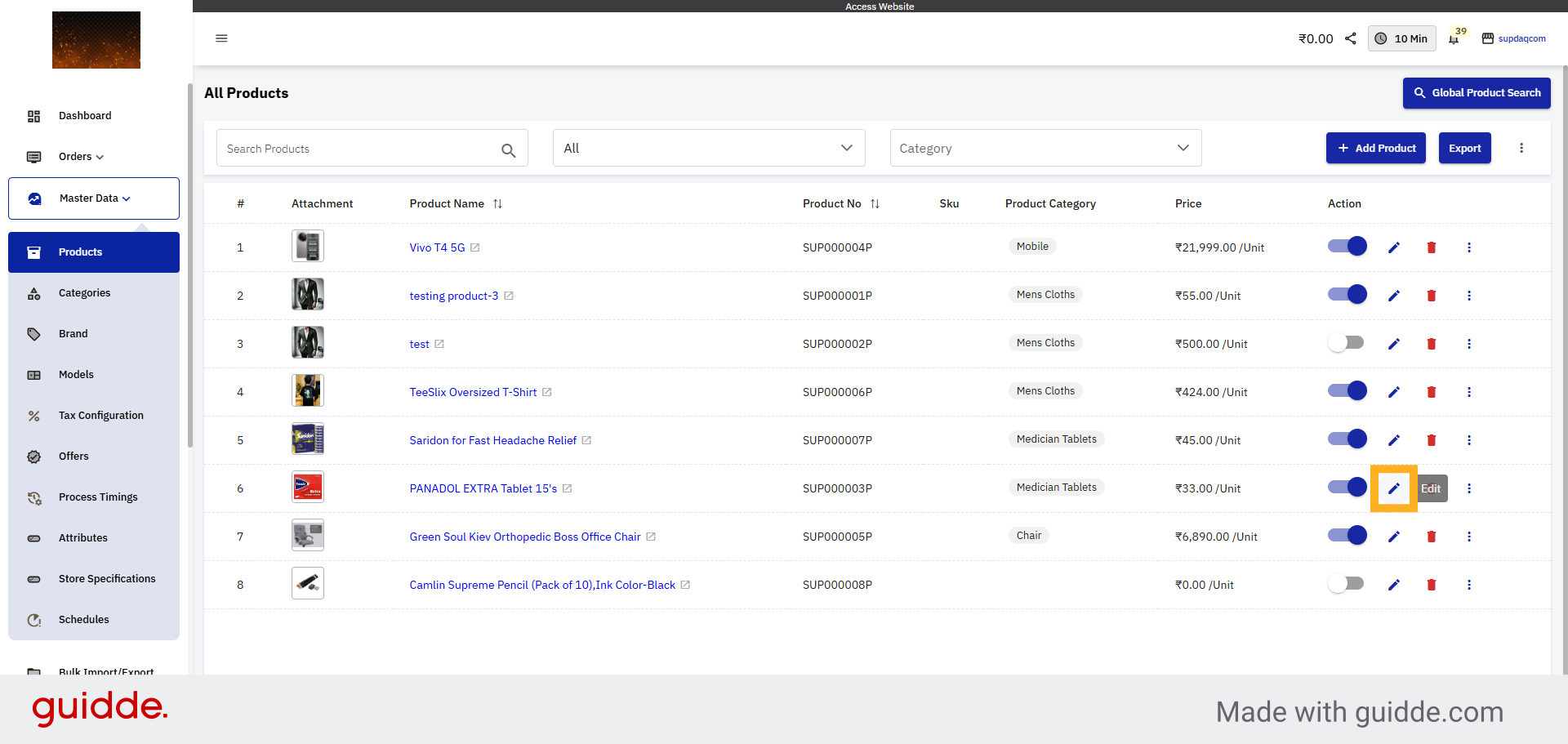 Edit Product Details
